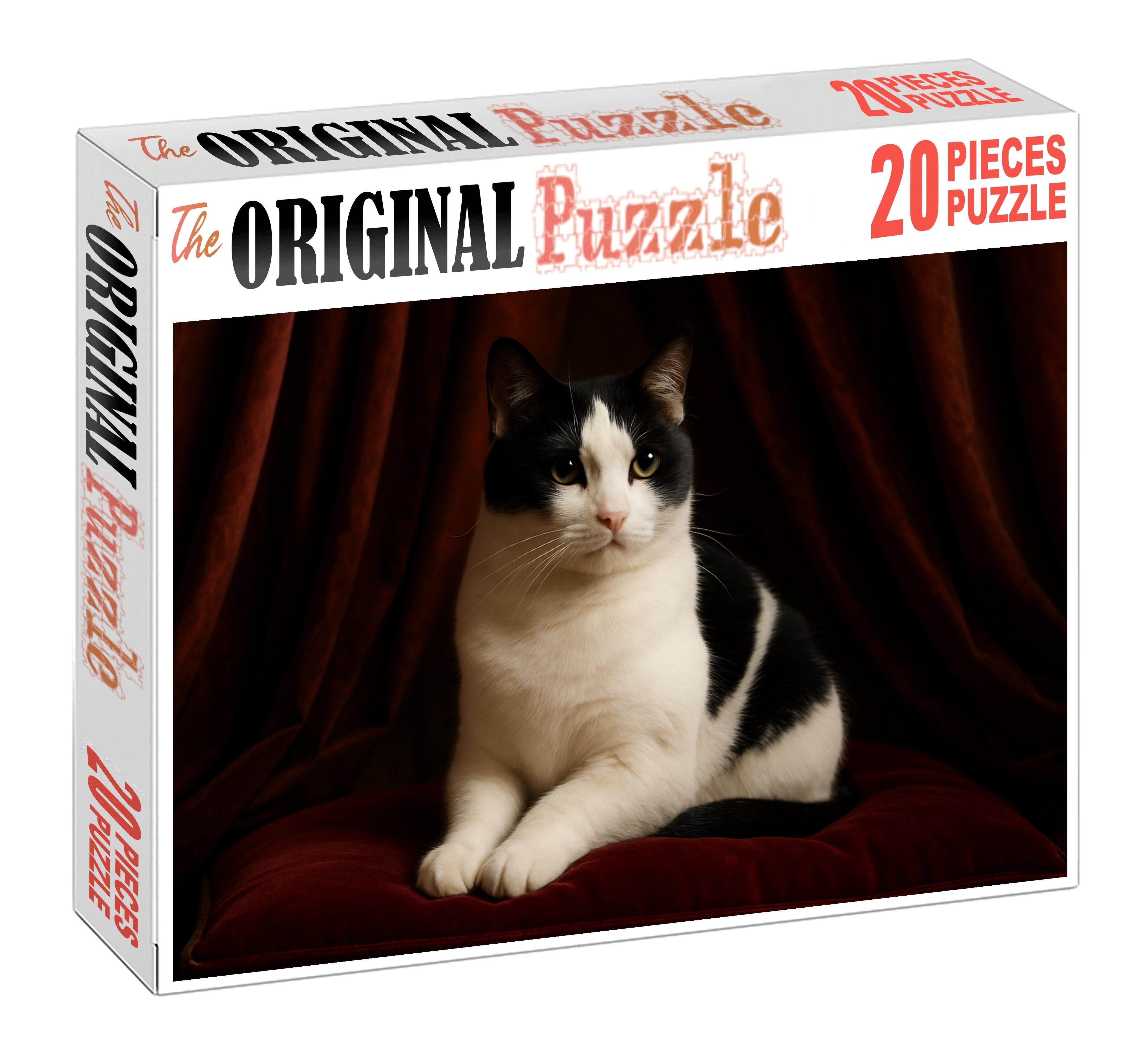 Ivory Tux Plush White And Black-coated Toy Dog With Regal Poise Puzzle Collection