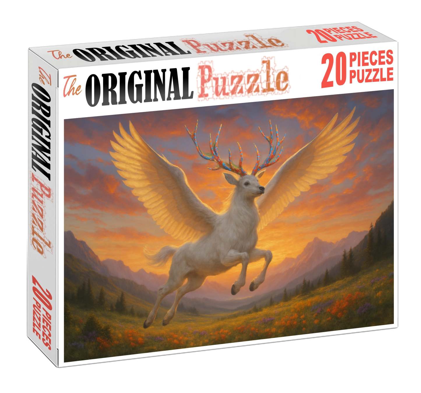 Luminaur Glider Radiant Stag With Prismatic Antlers And Feathered Wings Large Format Puzzle