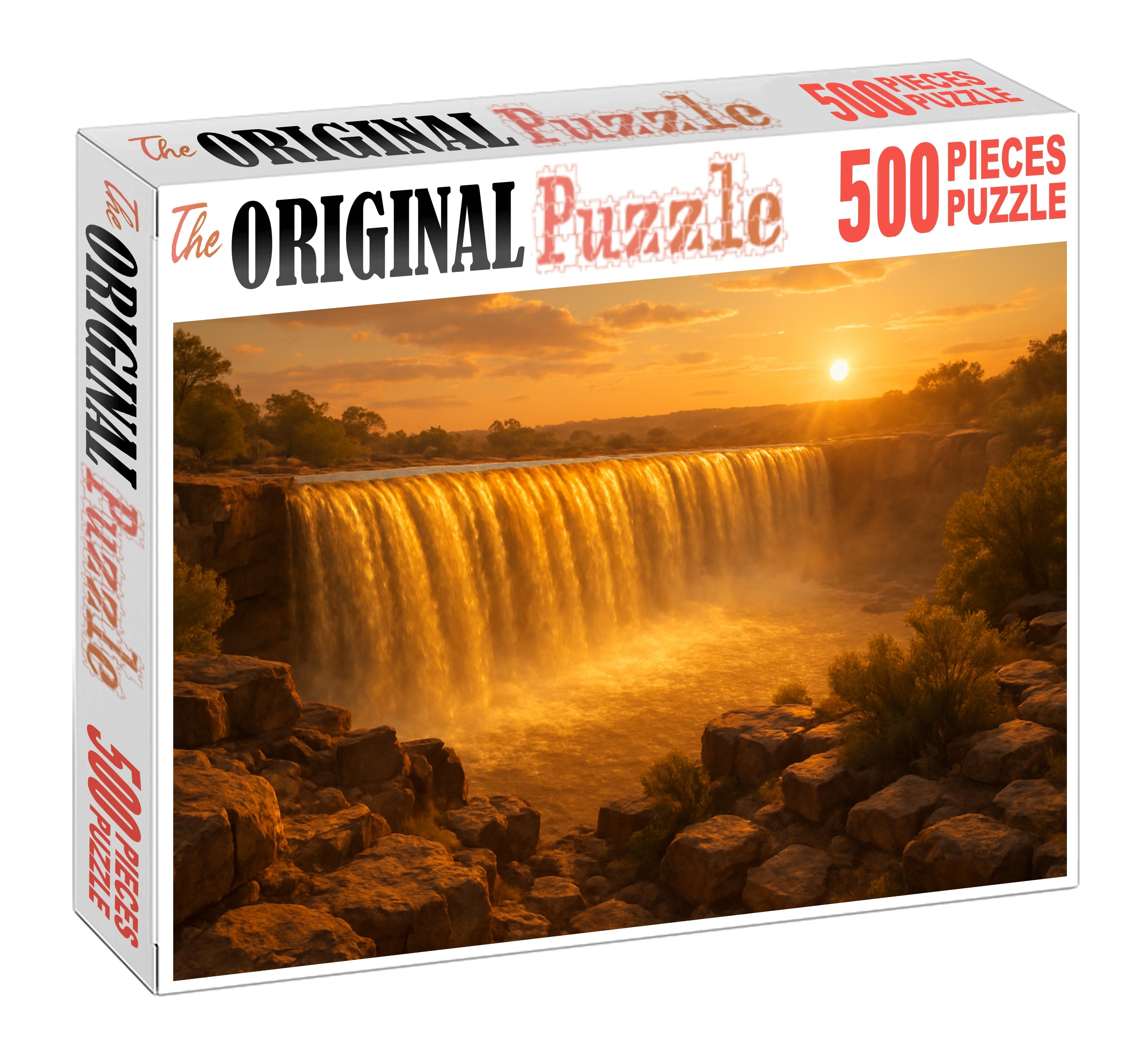 Golden Hour Block Fall Premium Puzzle Pieces