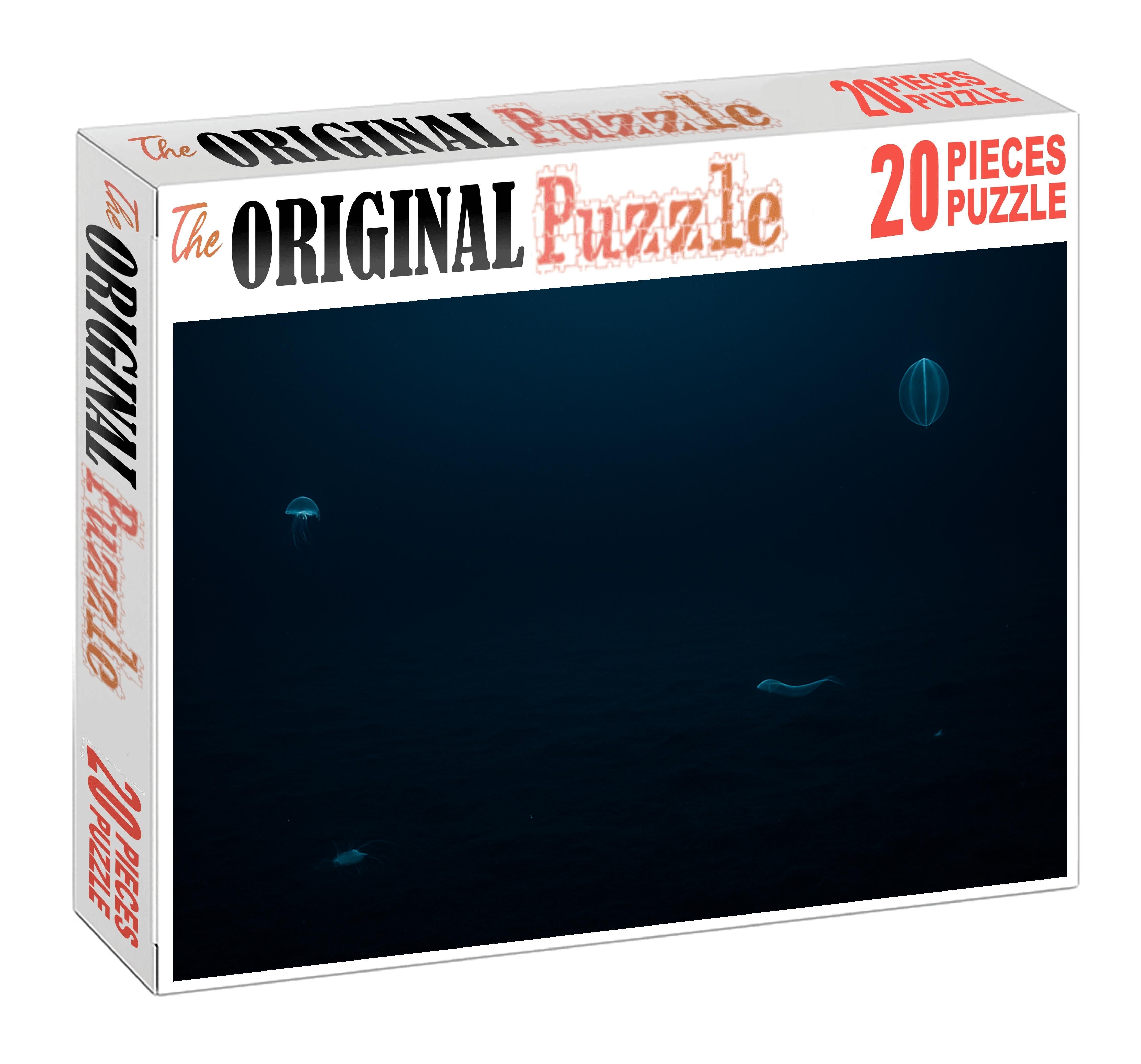 Abyssal Plain Silence Endless Dark Depths Under A Faint Blue Glow 20 Piece Puzzle