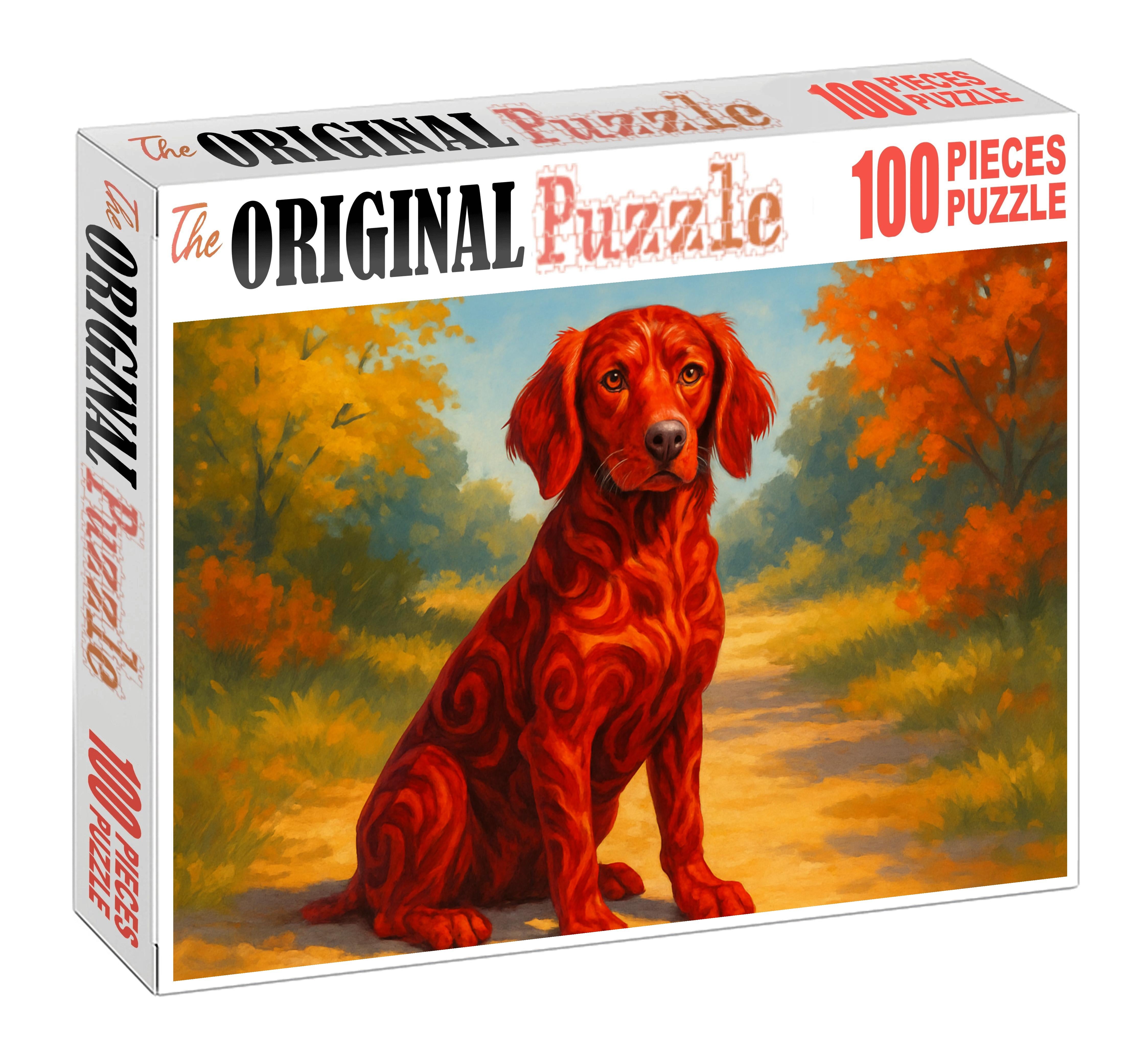 Crimson Storm Vivid Red-patterned Scent Hound With Curious Nature Puzzle Collection