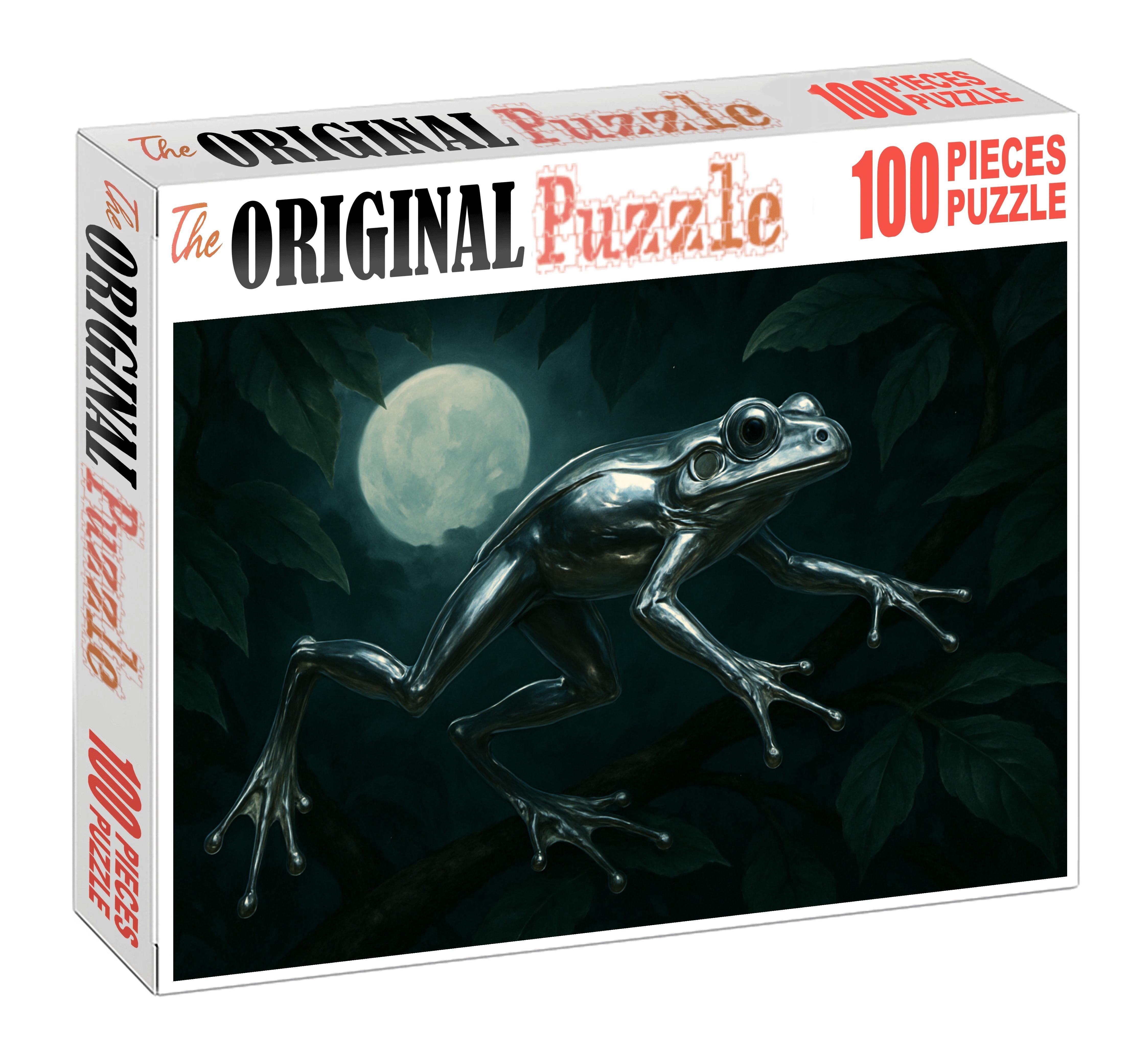 Silverleaf Hopper Arboreal Amphibian With Metallic Skin And Long Legs Mini Puzzle