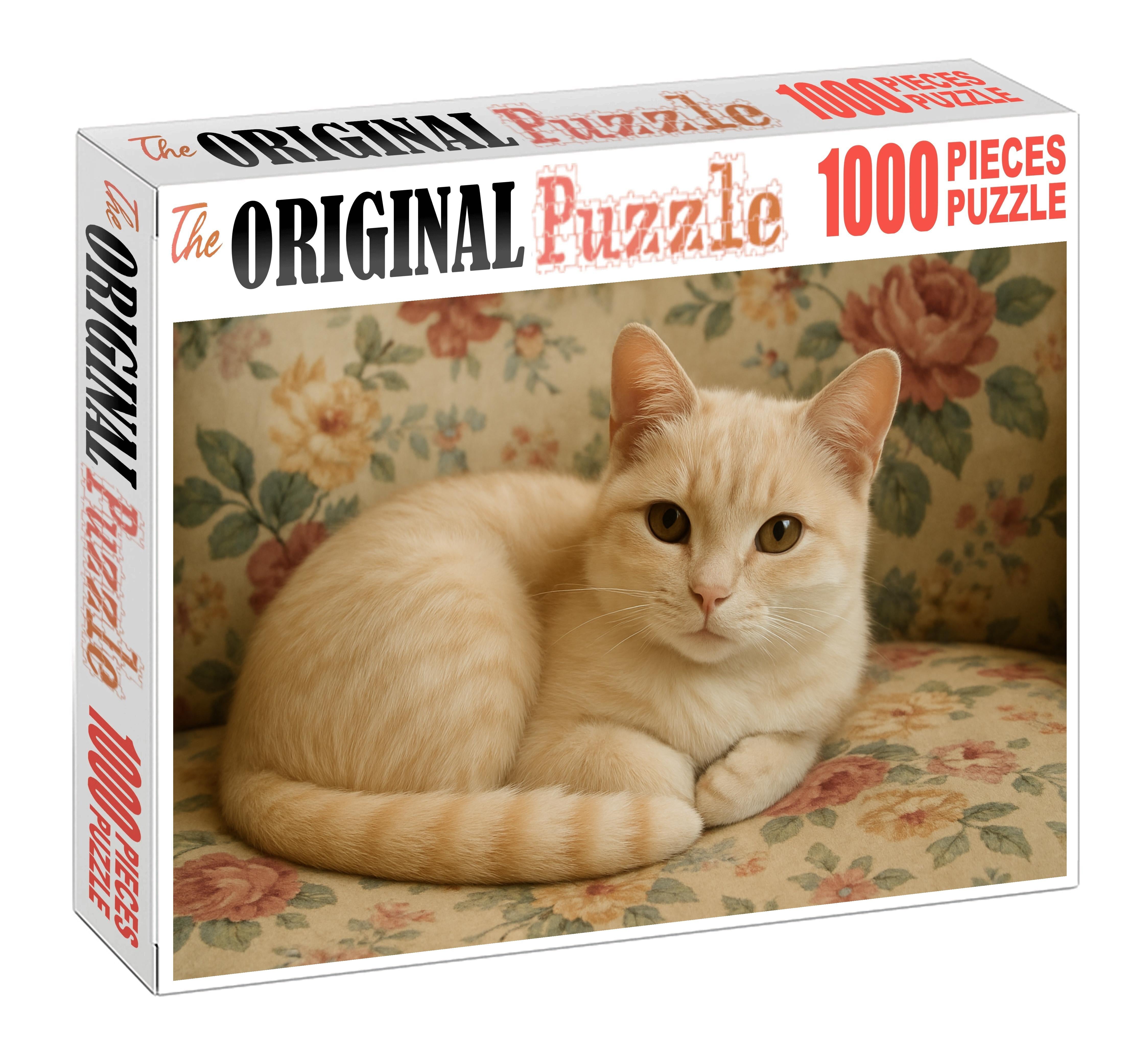Peach Blossom Delicate Cream-furred Cat With Sweet Disposition 1000 Piece Puzzle
