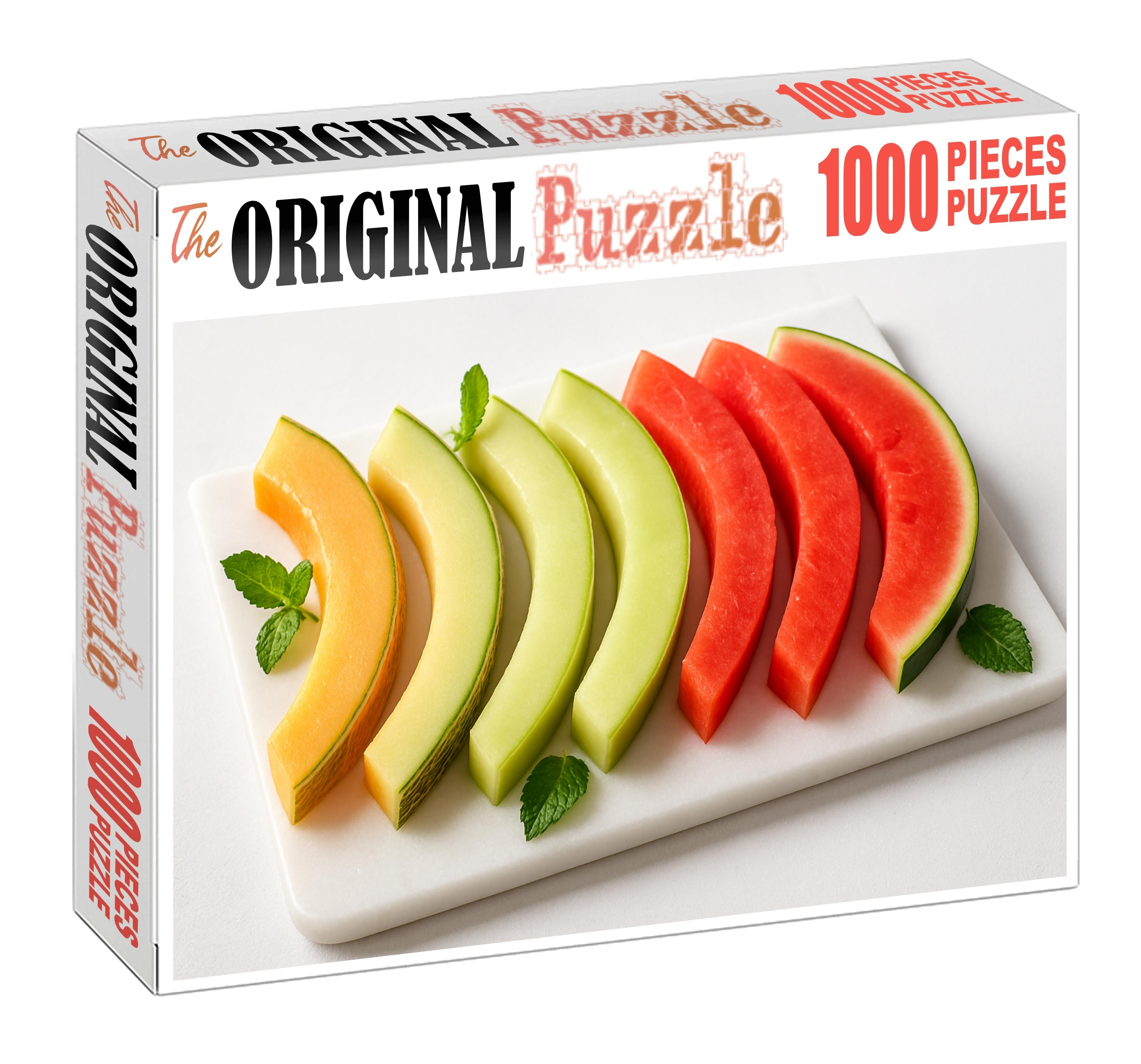 Melon Medley Delight Curved Slices Of Cantaloupe Honeydew And Watermelon Mini Puzzle
