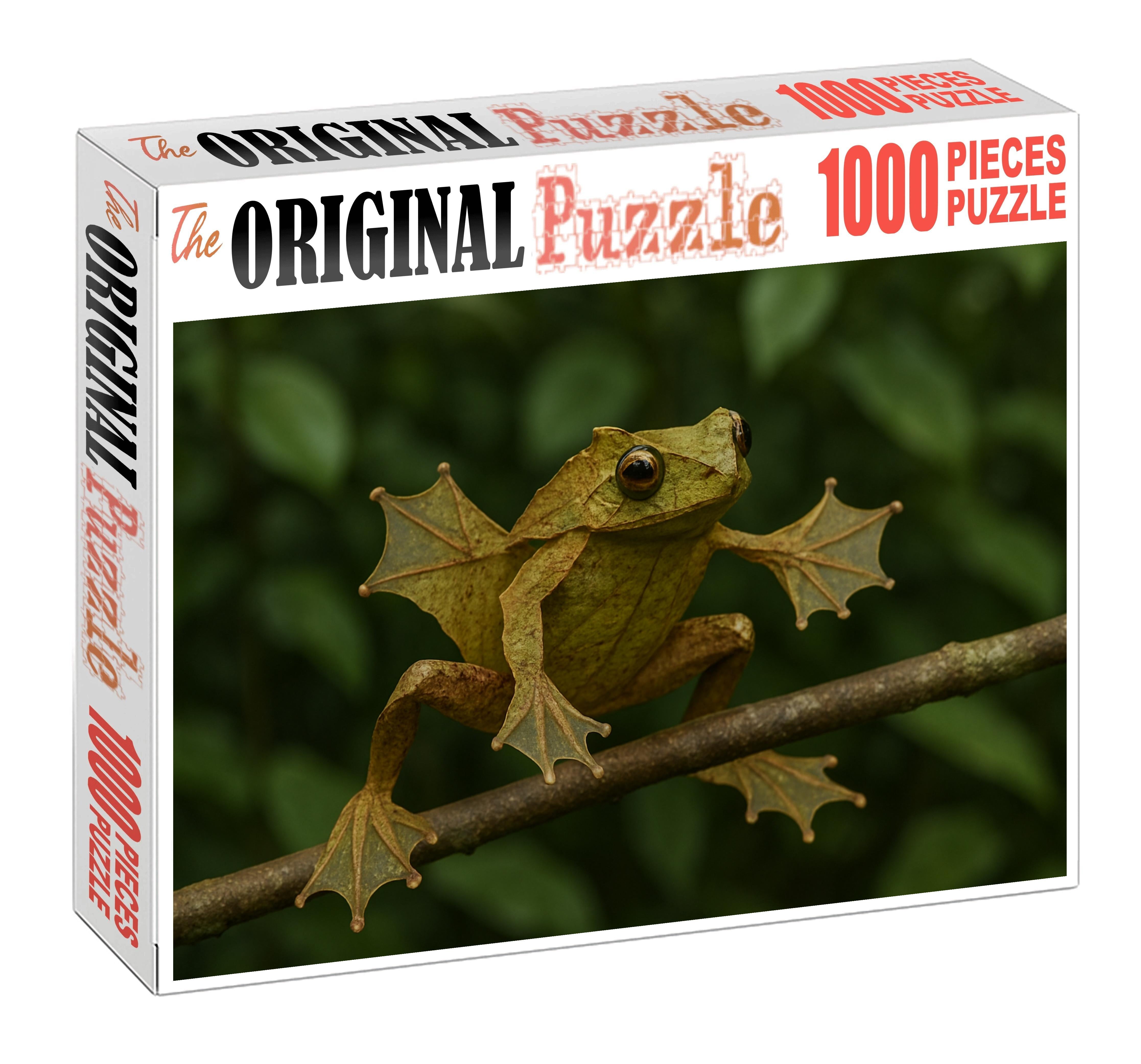 Gliding Leaf-mimic Frog Master Of Camouflage With Webbed Hands 100 Piece Puzzle