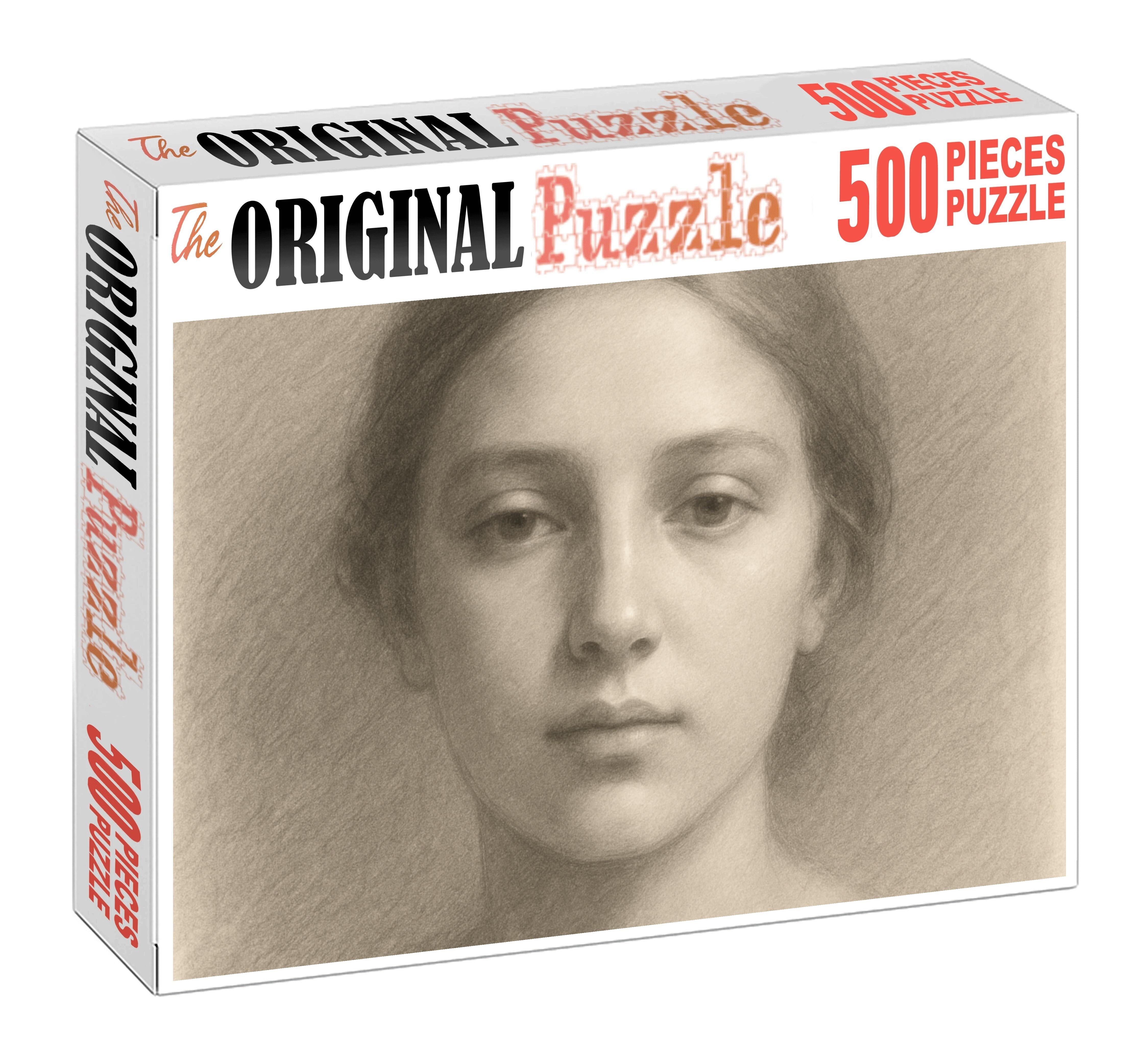 Vintage Portrait Study Soft Pencil And Eraser Techniques For Subtle Contrast Large Format Puzzle