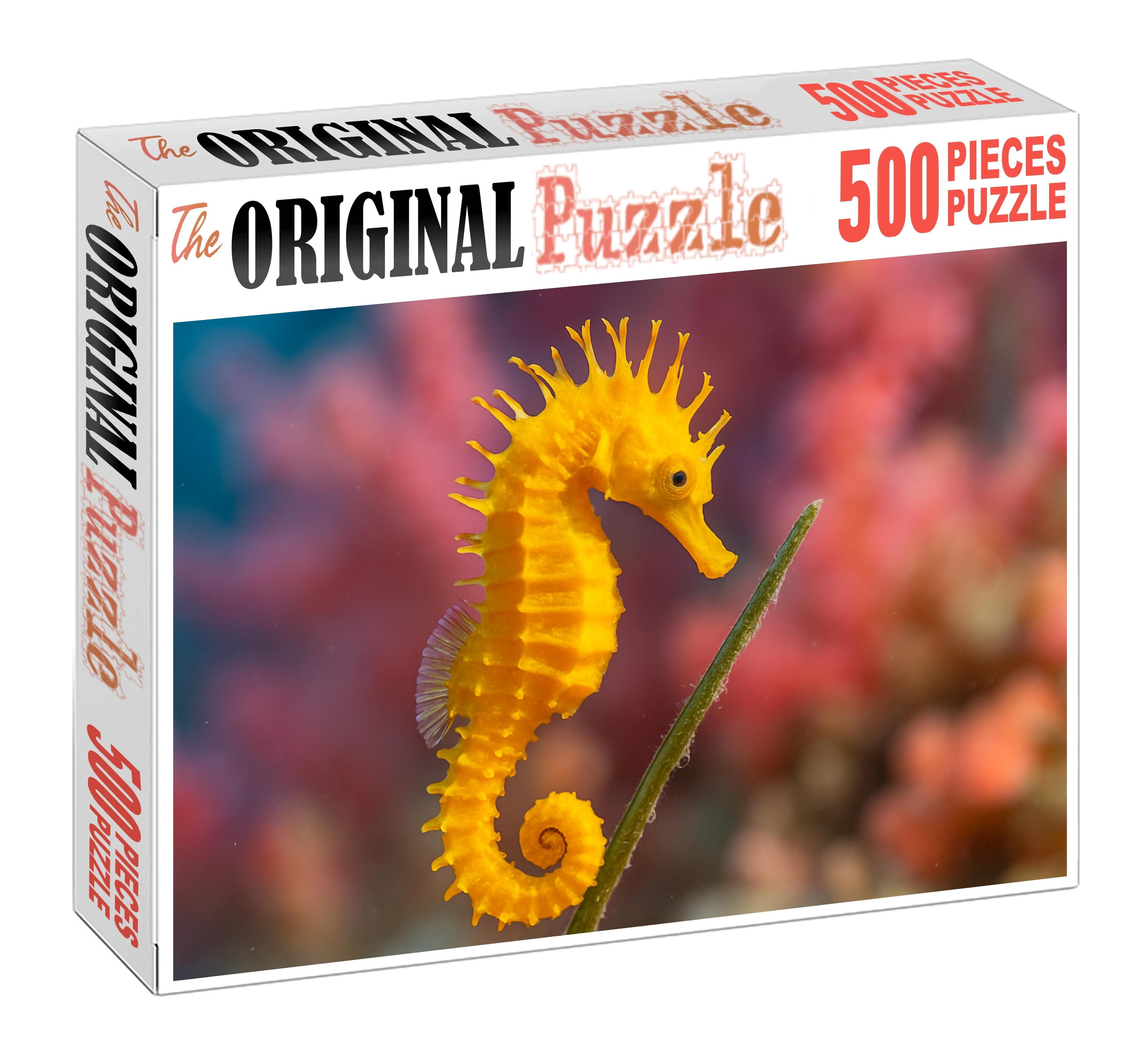Golden Crest Seahorse Vibrant Coastal Percher Family Puzzles