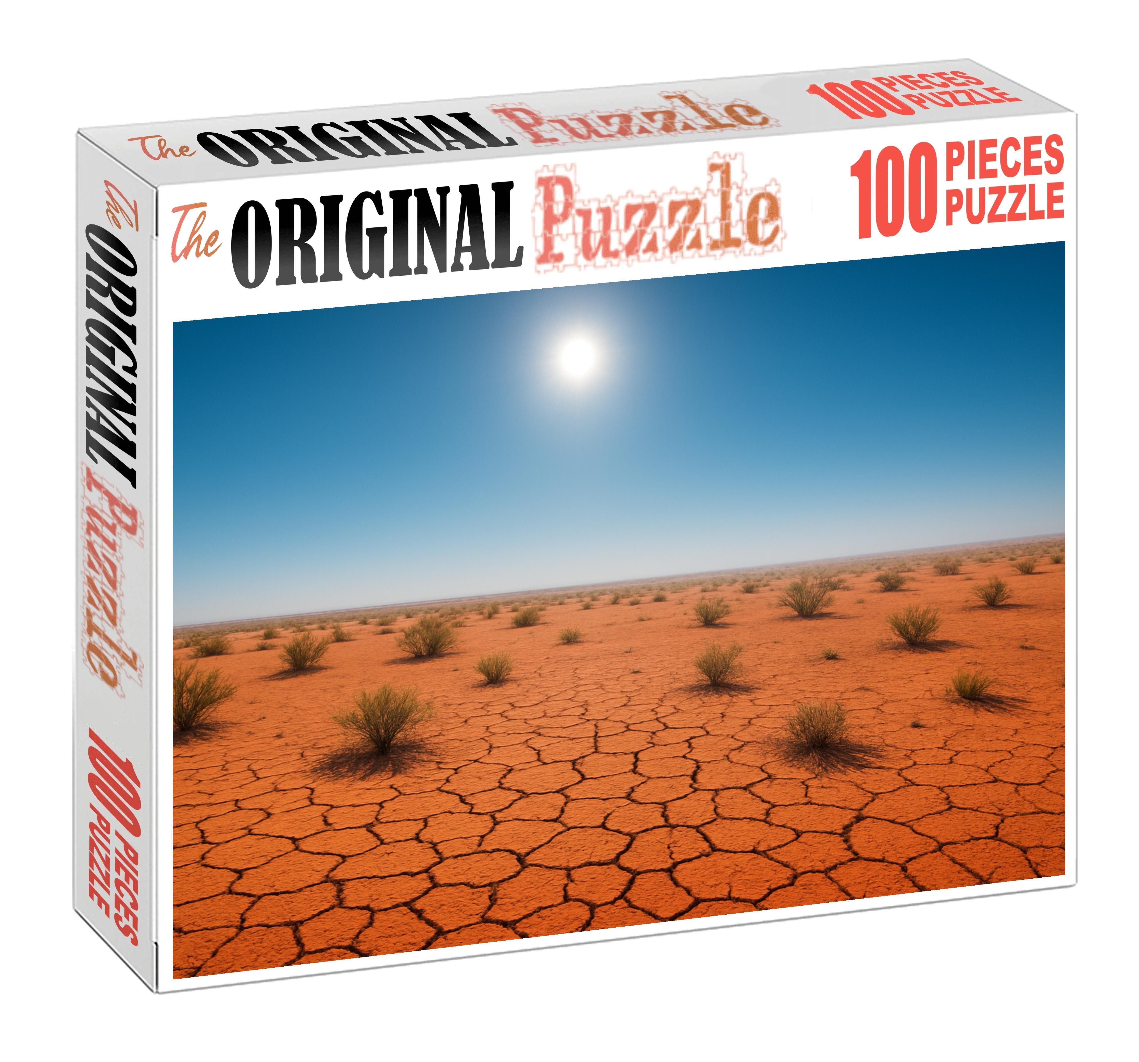 Silent Ember Flats Fiery Sandpan Under A Blazing Noon Sky Premium Puzzle Pieces