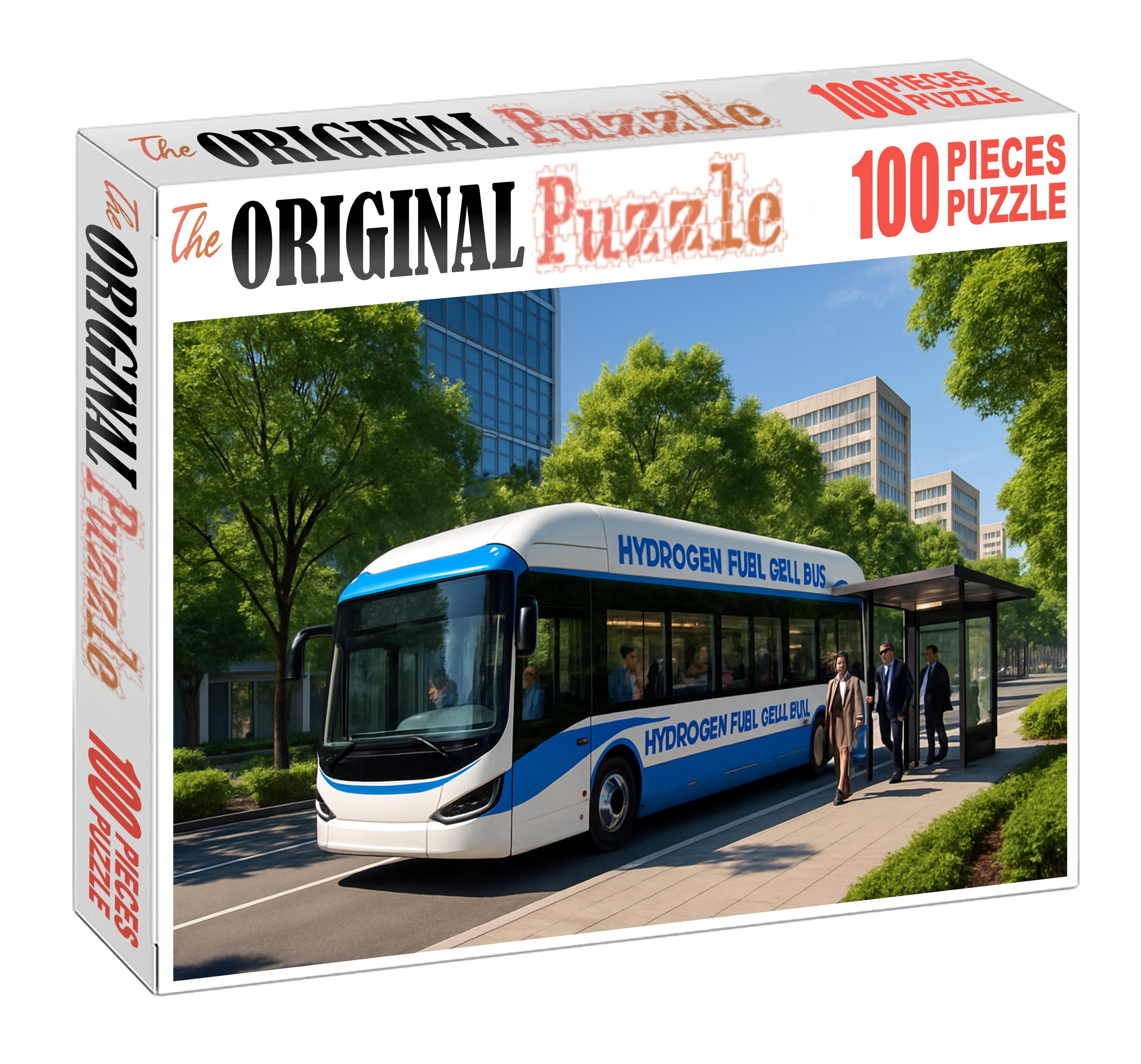 Hydrogen Fuel Cell Bus Zero-emission Urban Transport Premium Puzzle Pieces