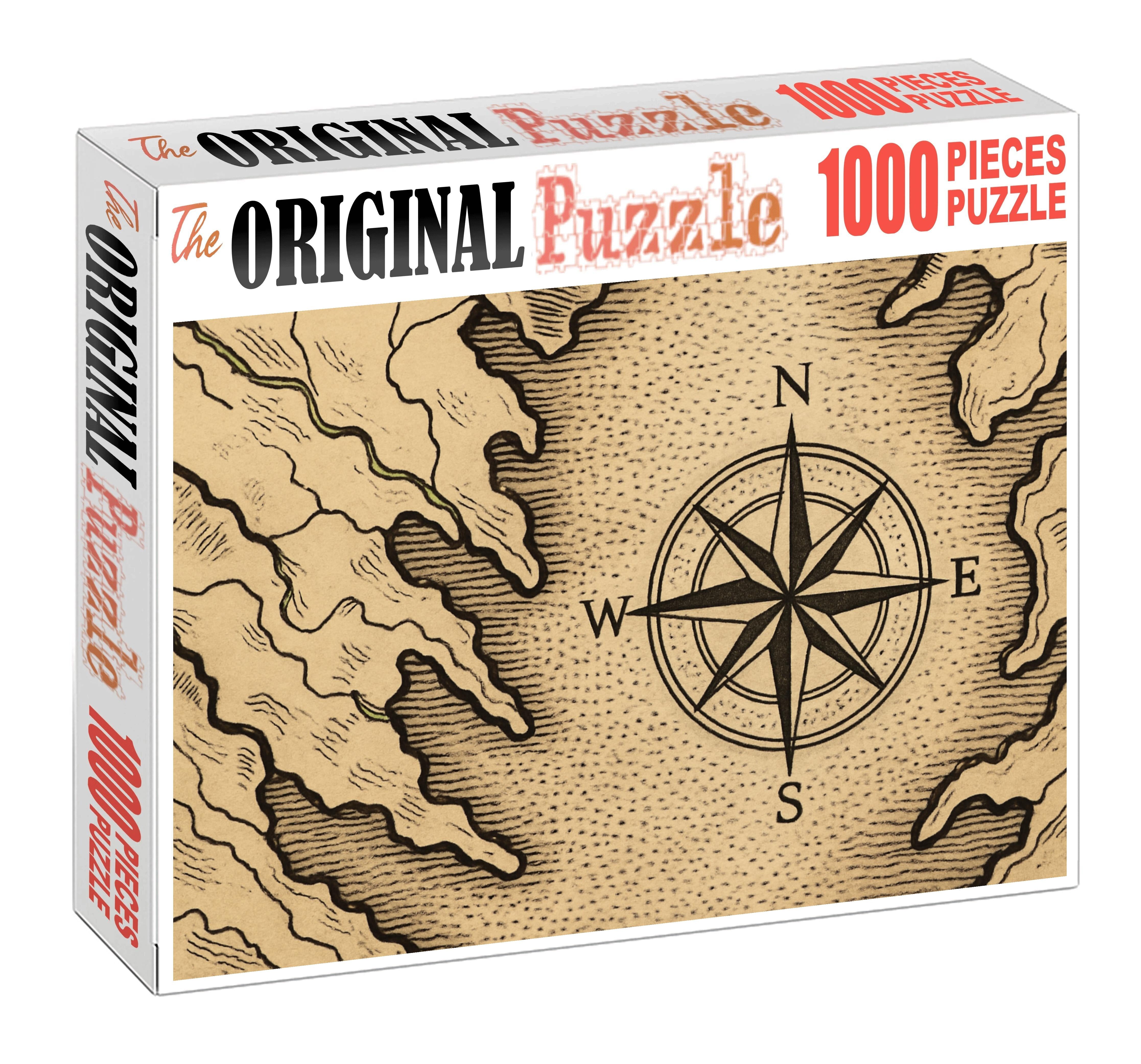 Historic Nautical Map Detail Precision Ink Lines With Stippling Custom Jigsaw Puzzle