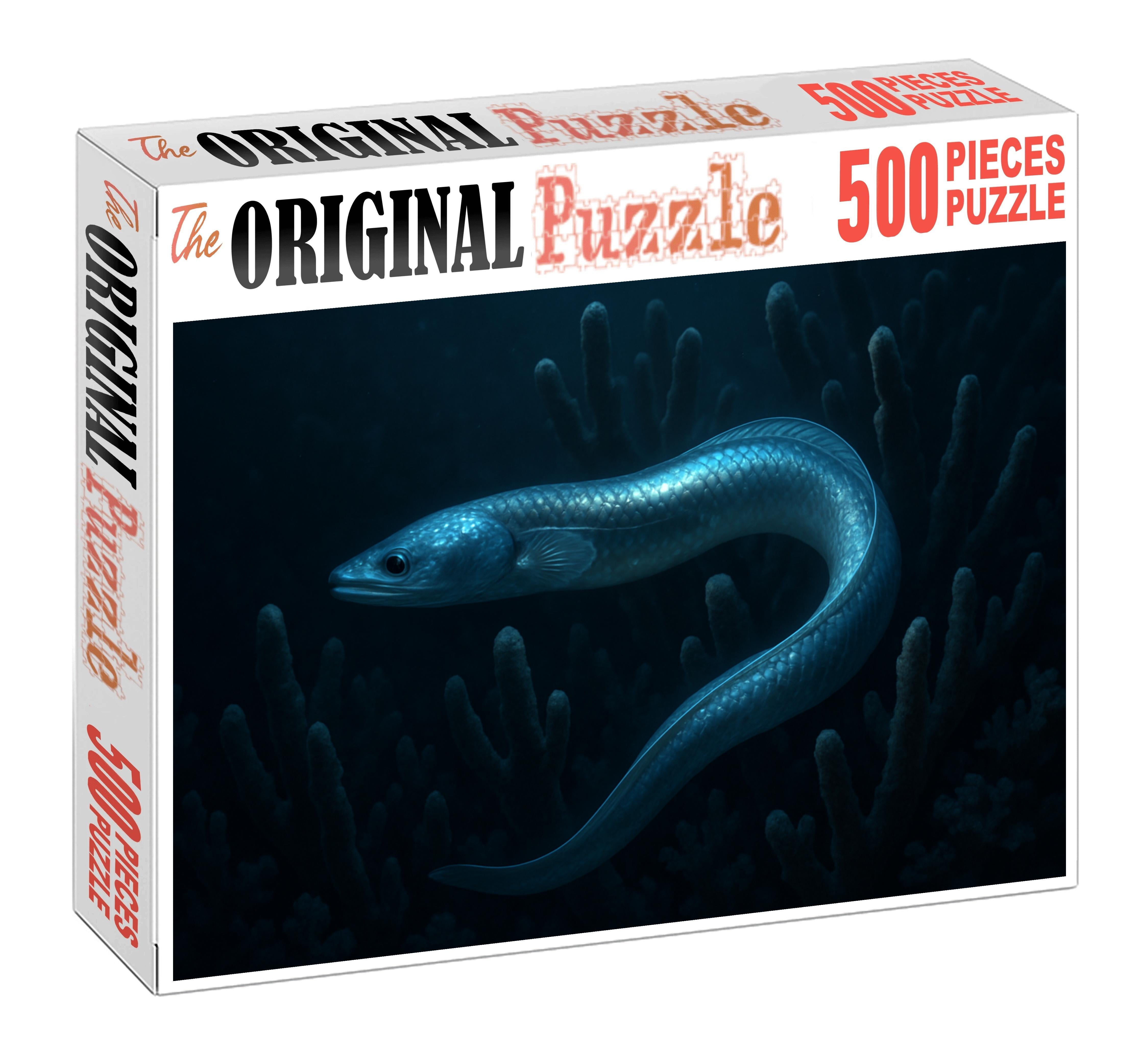 Moonlit Coral Serpent Elongated Eel-like Fish With Silvery Scales And Subtle Glow 200 Piece Puzzle