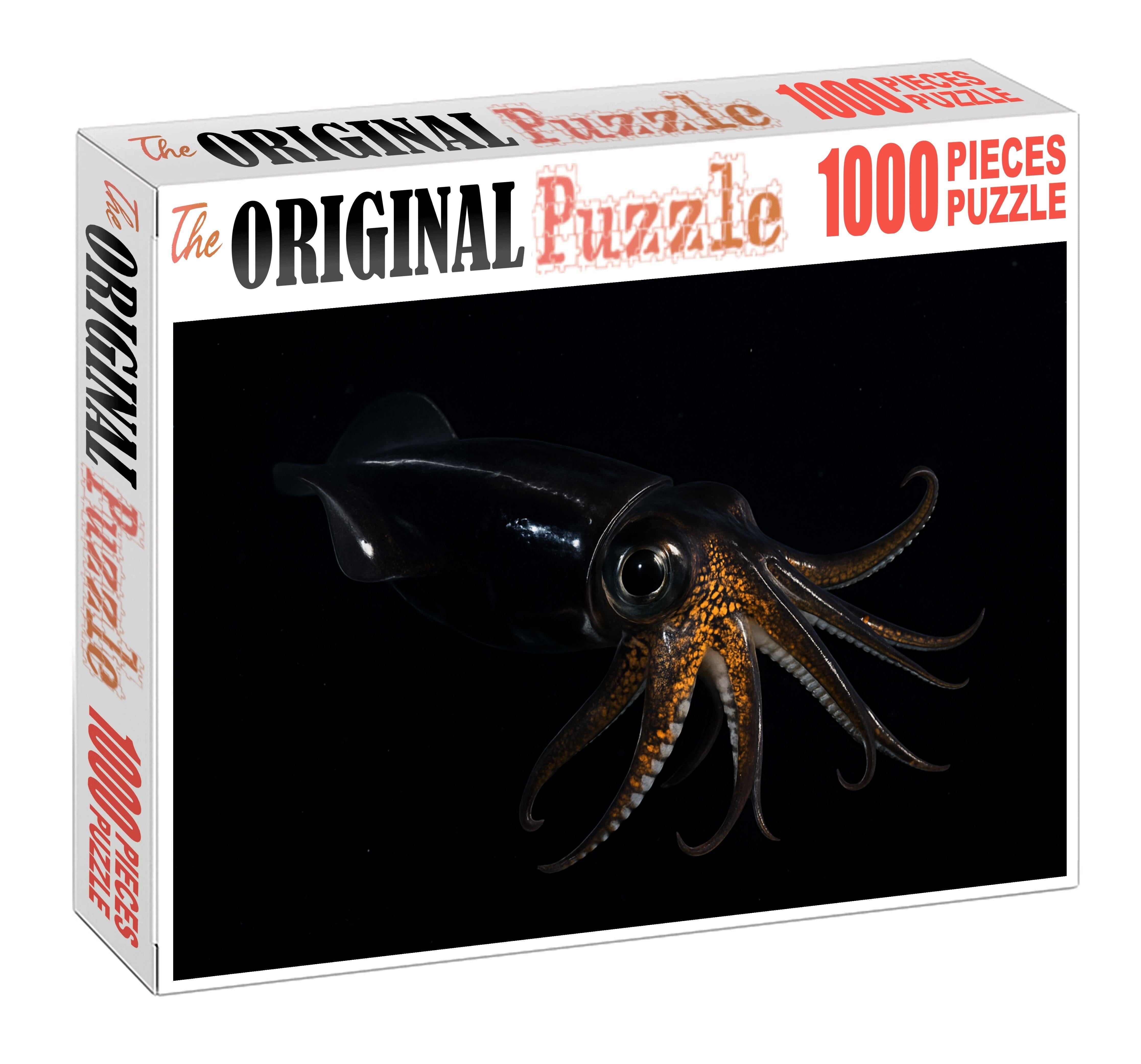 Midnight Phantom Squid Elusive Cephalopod With Jet-black Skin And Rapid Camouflage 300 Piece Puzzle