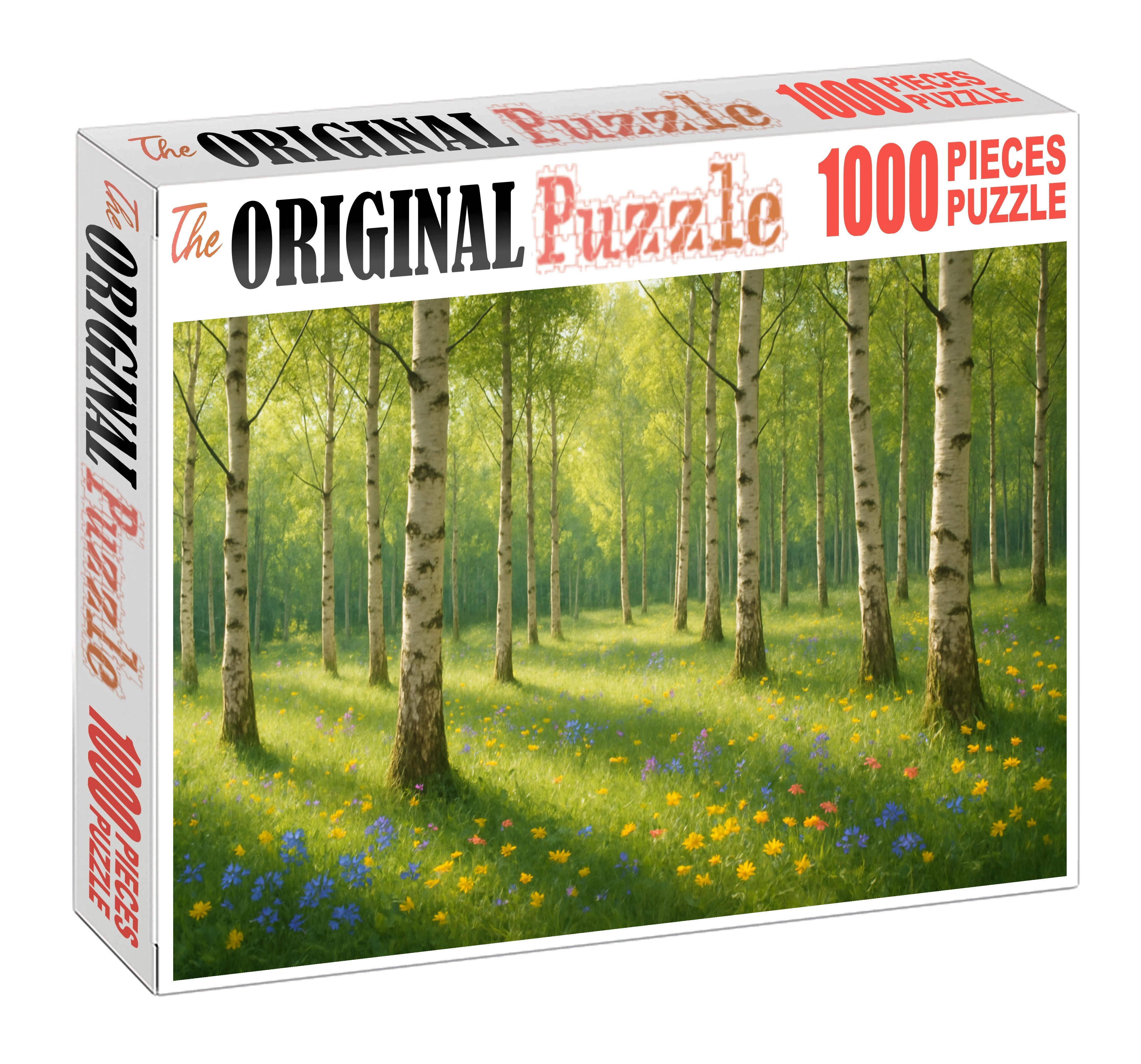 Sun-dappled Birch Stand Unique Puzzle Design