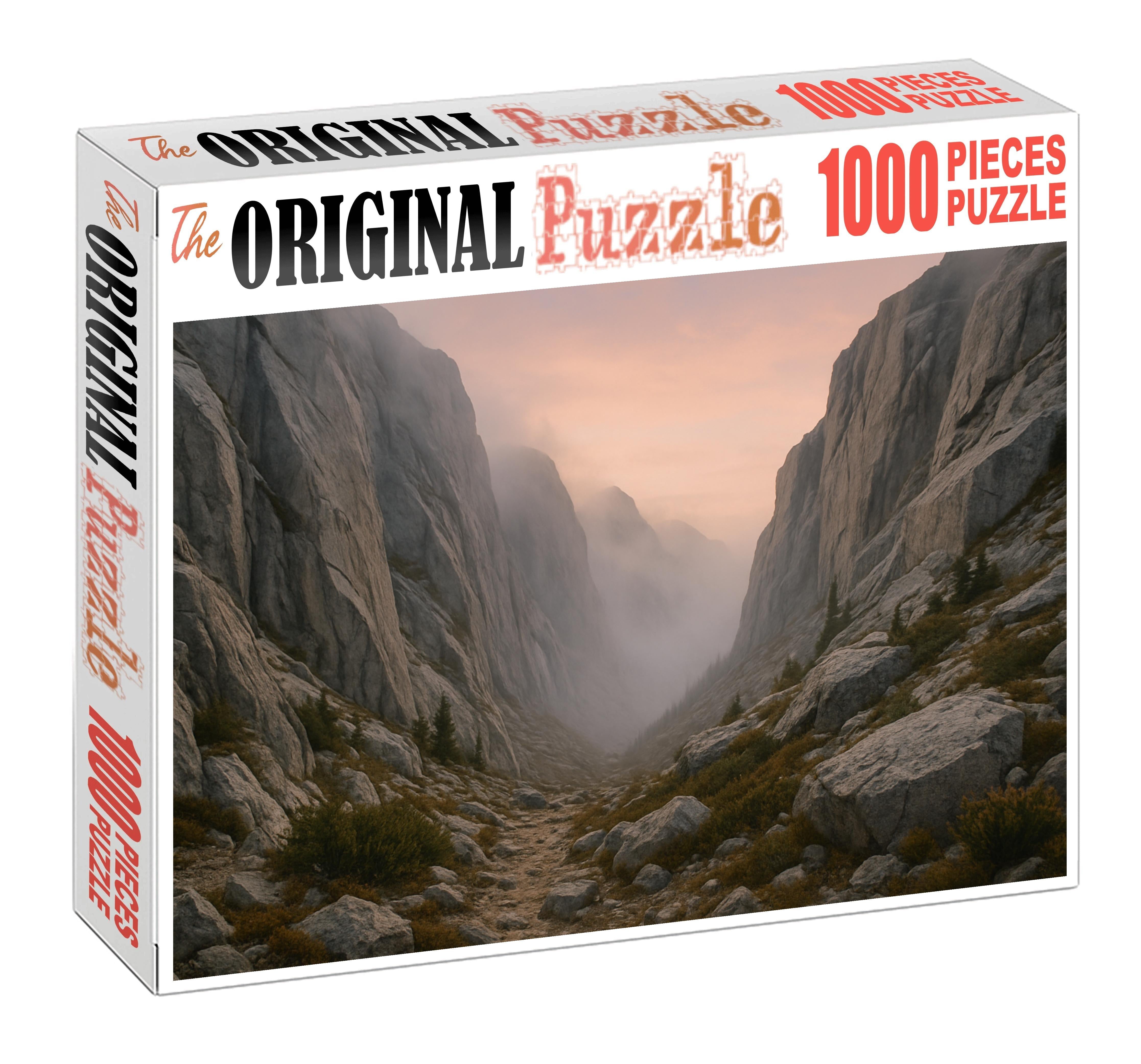 Craggy Mountain Pass At Dawn Puzzle For Kids