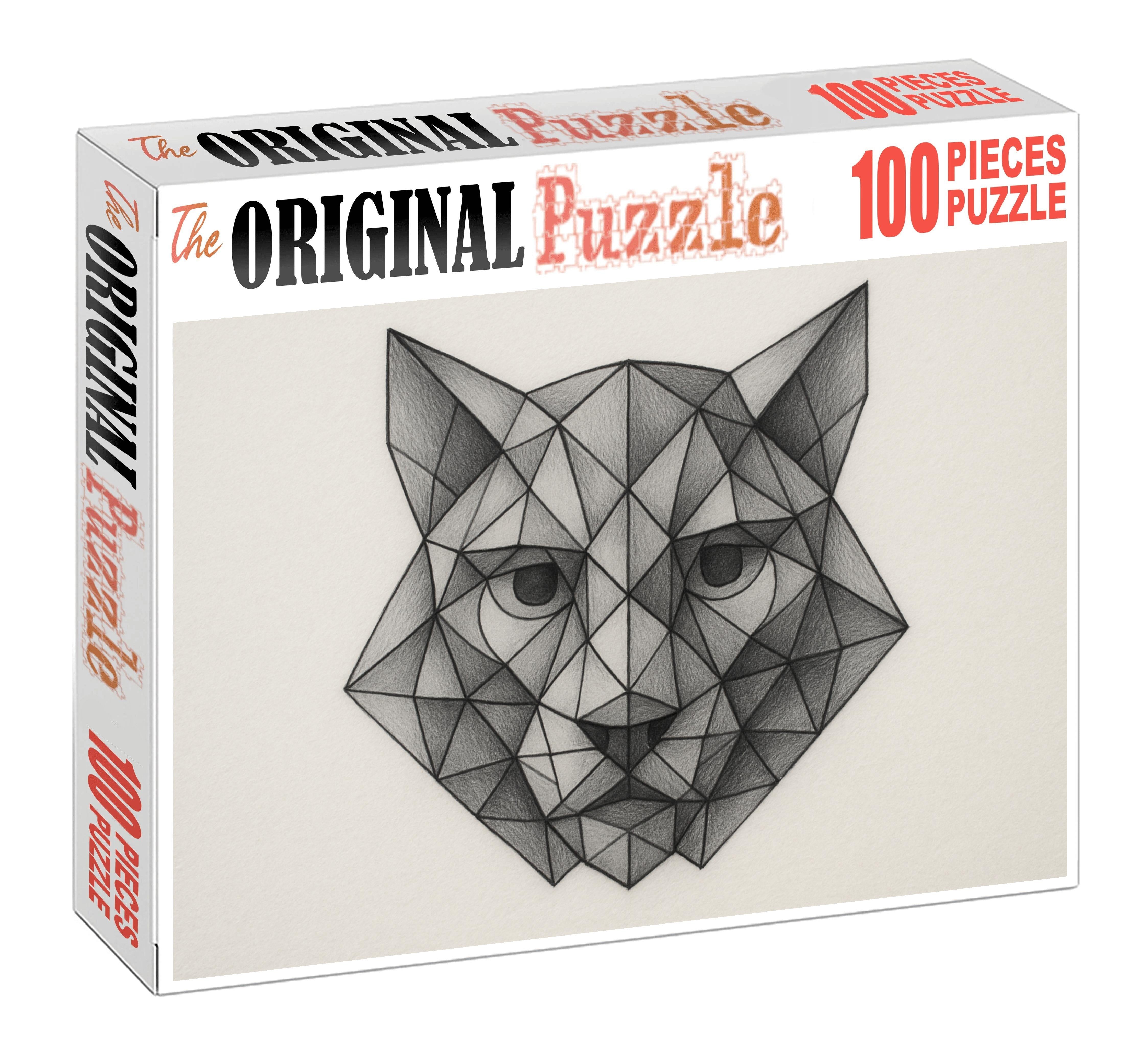 Geometric Animal Portrait Stylized Pencil And Ink Hybrid Illustration Large Format Puzzle