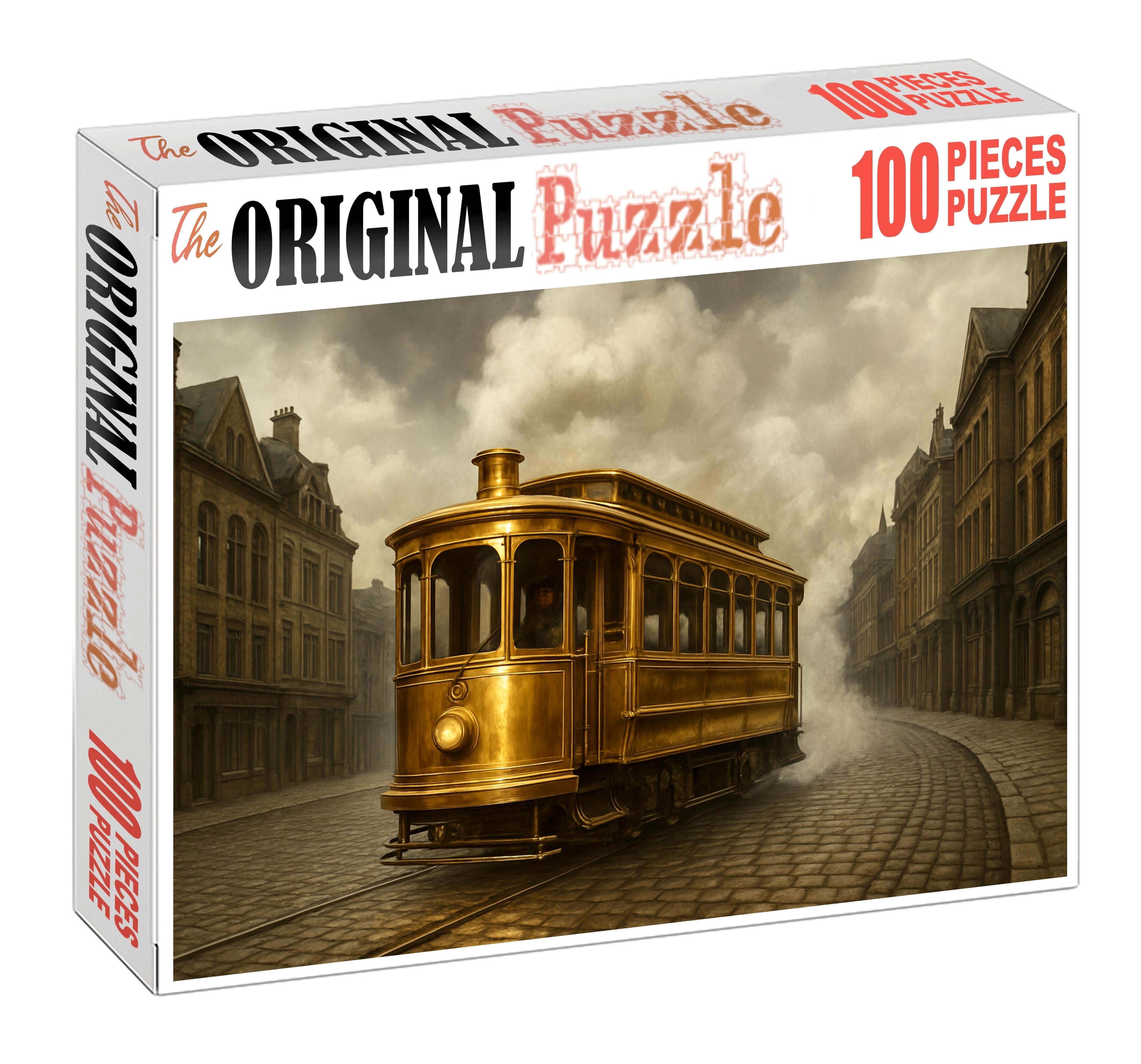 Retro-futuristic Steam-powered Tram Puzzle For Kids