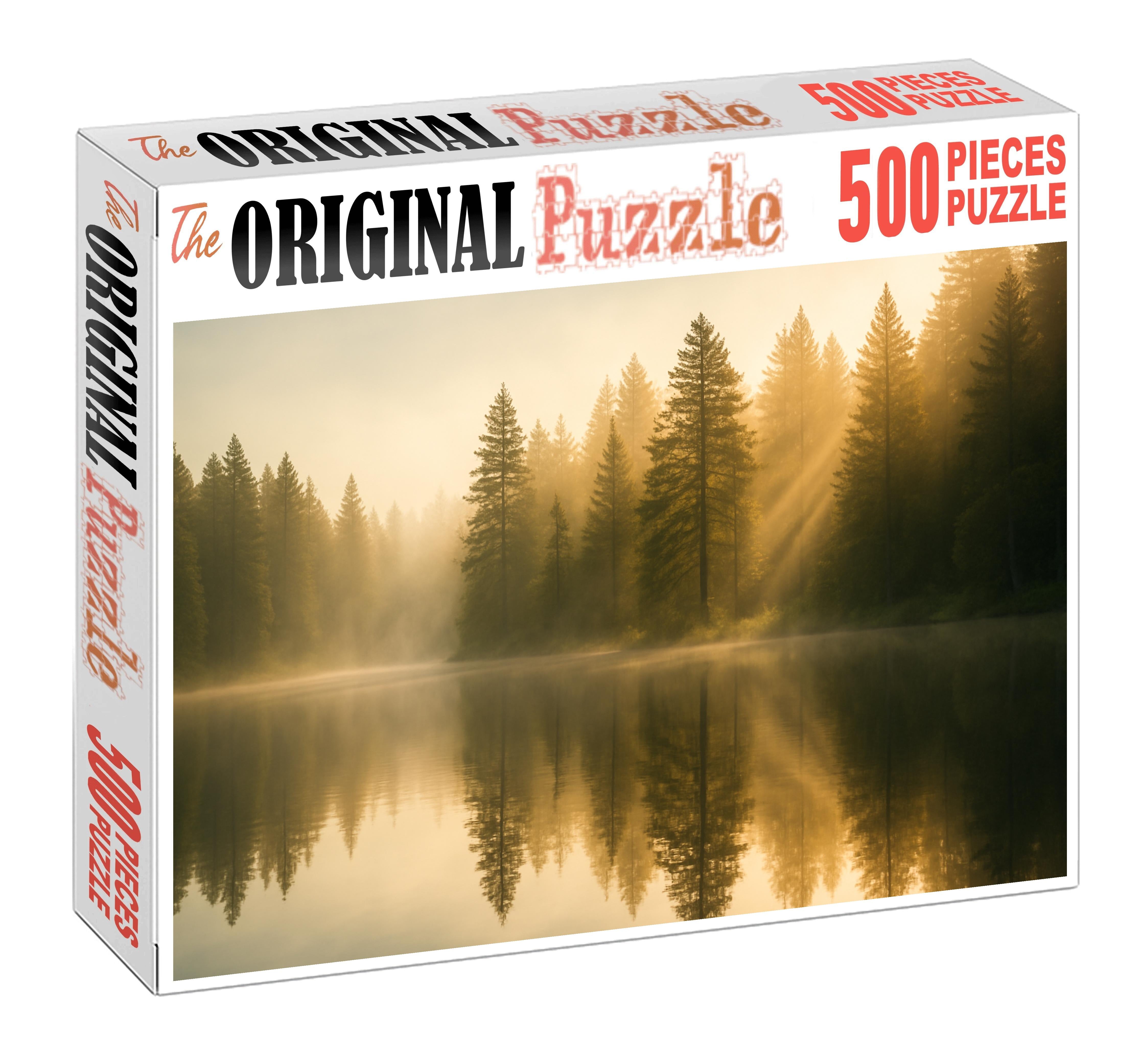 Serene Pine Lake Reflection Challenging Puzzles