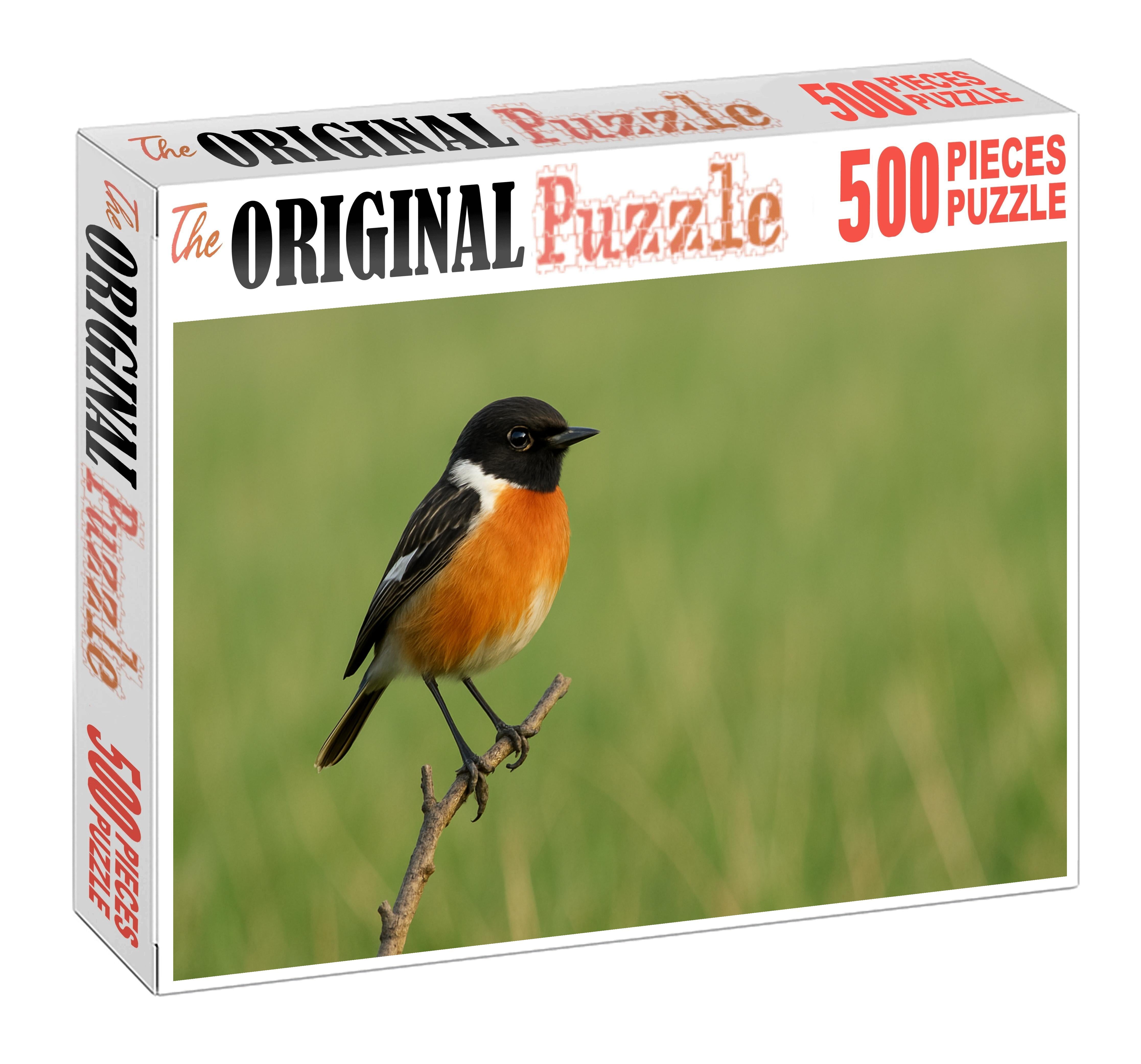 Stonechat The Alert Sentinel Premium Puzzle Pieces