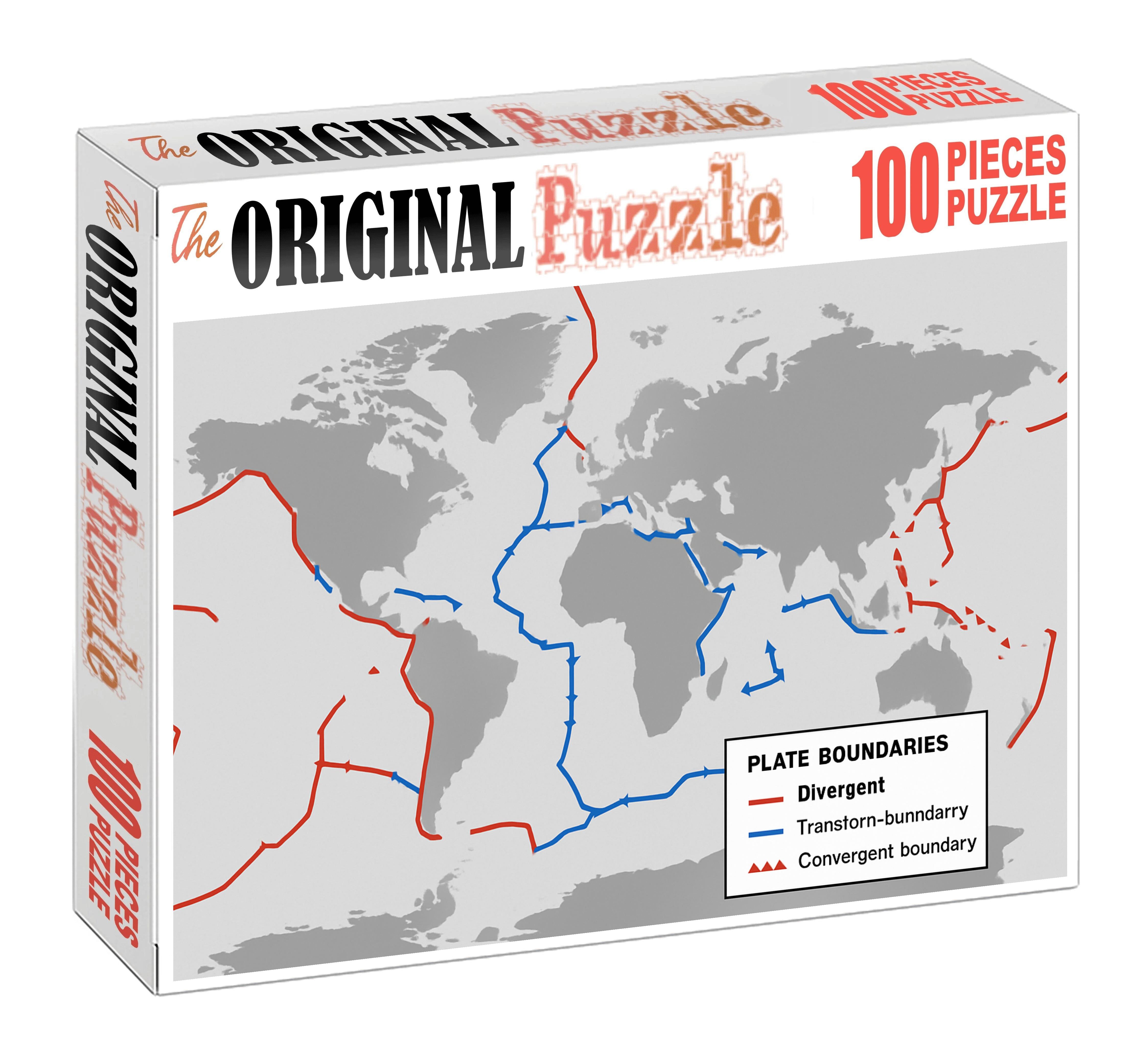 Tectonic Plate Boundary Schematic 20 Piece Puzzle