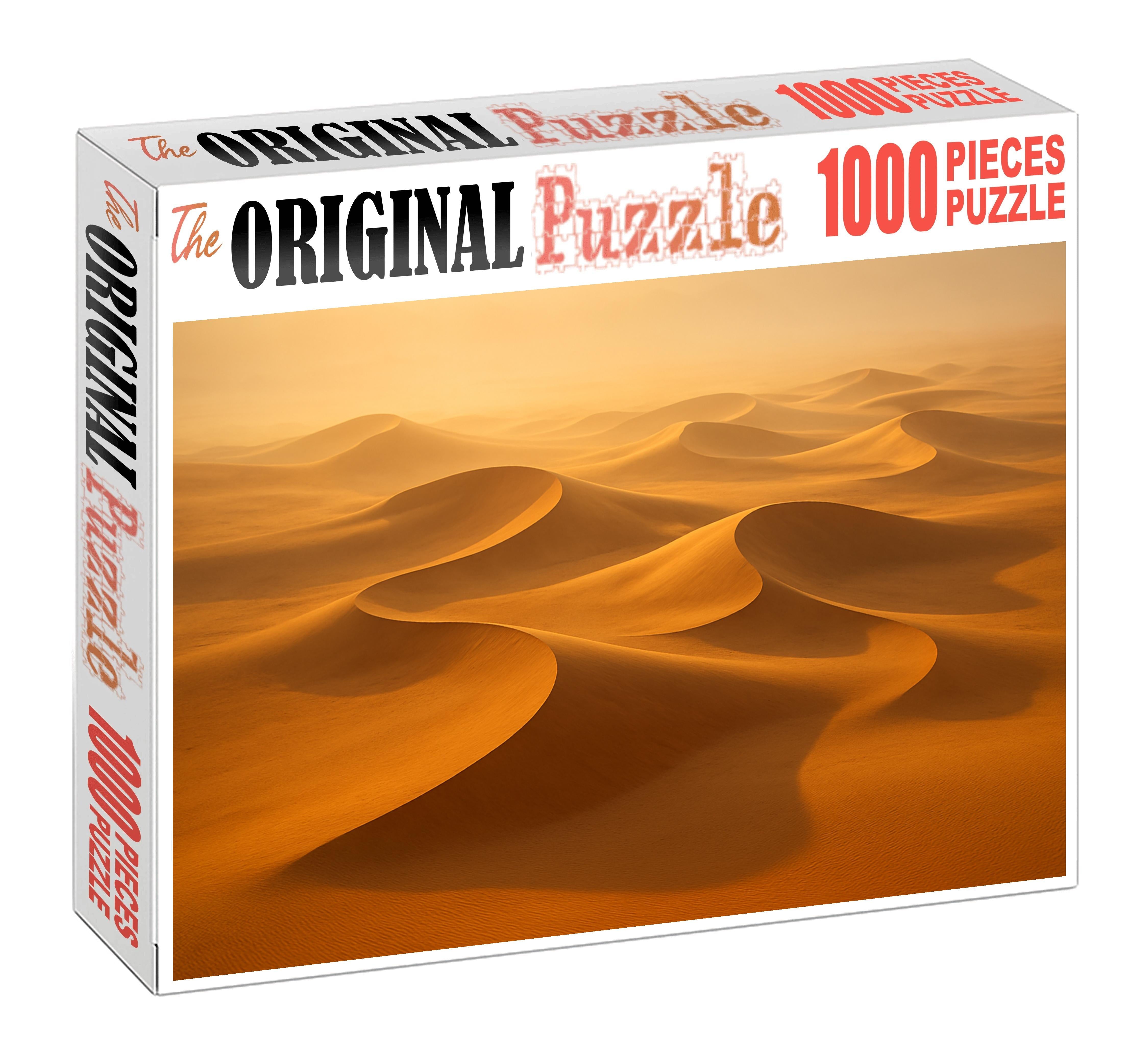 Amber Crest Rolling Hills Of Golden Barchan Dunes At Sunrise Large Format Puzzle