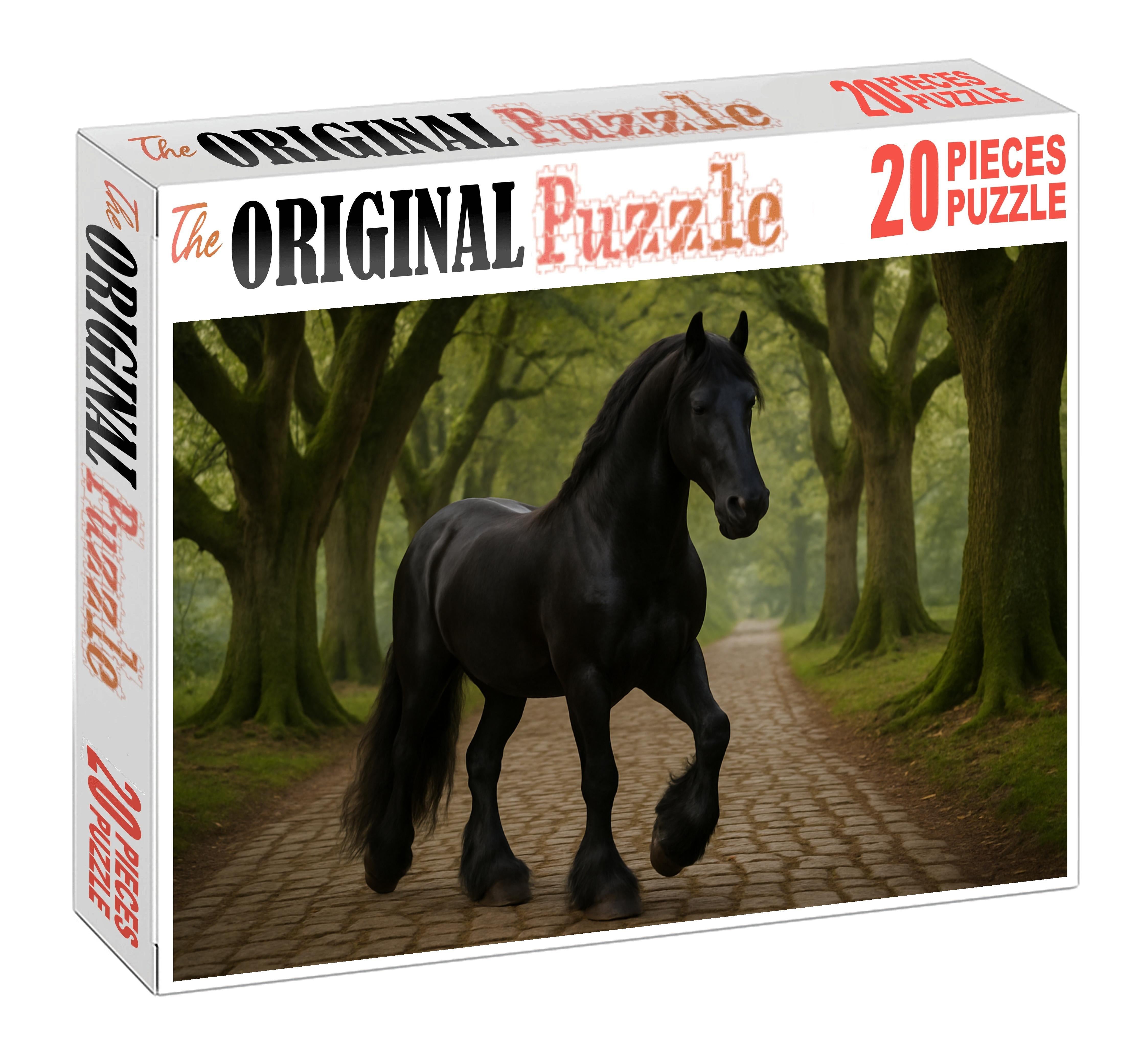 Ebony Monarch Friesian Stallion Challenging Puzzles