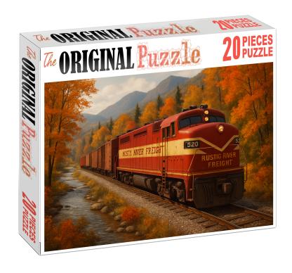 Rustic River Freight Vintage Diesel Locomotive Puzzle For Adults