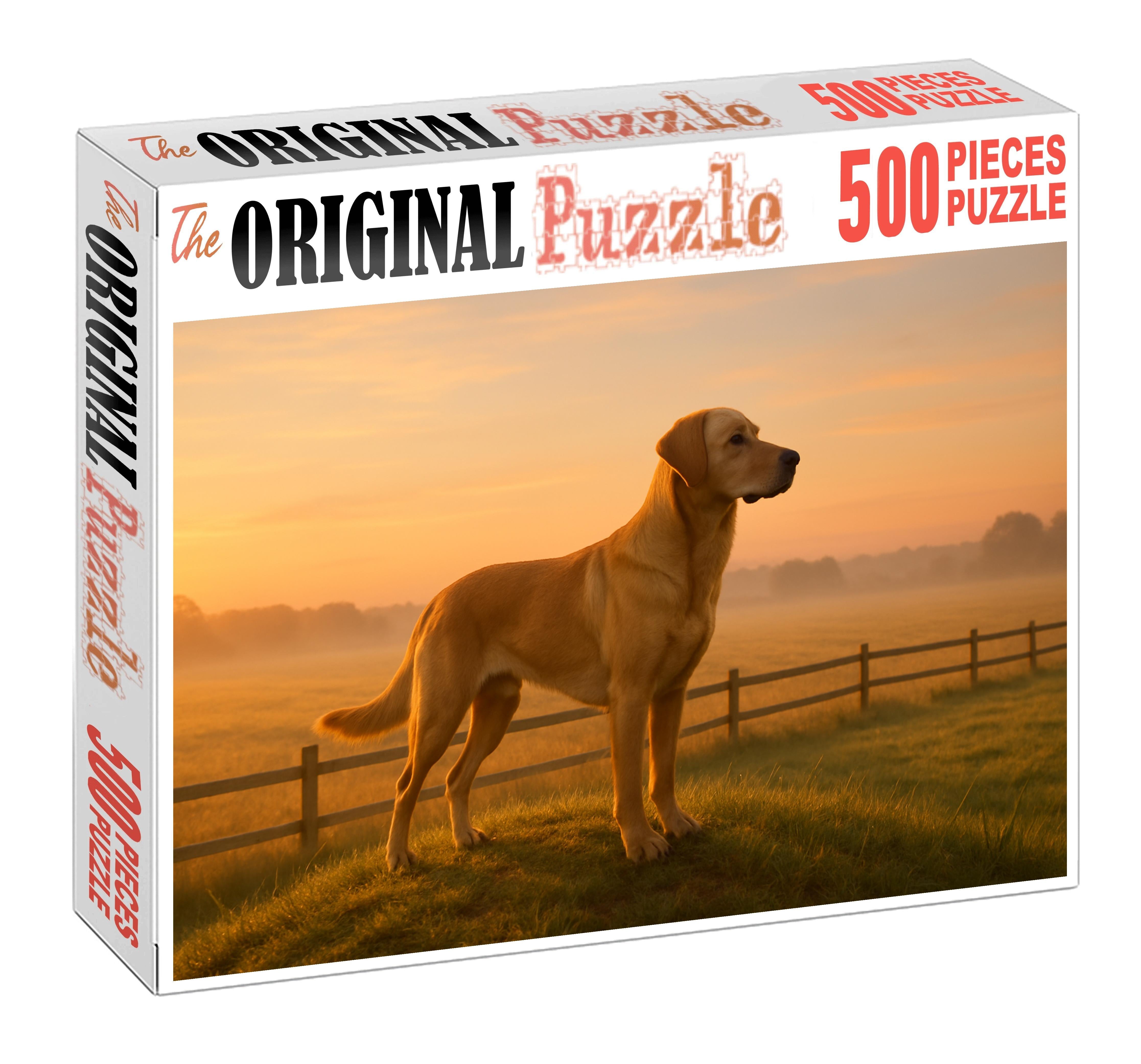 Amber Hearth Warm Golden Herding Dog With Loyal Spirit Custom Jigsaw Puzzle