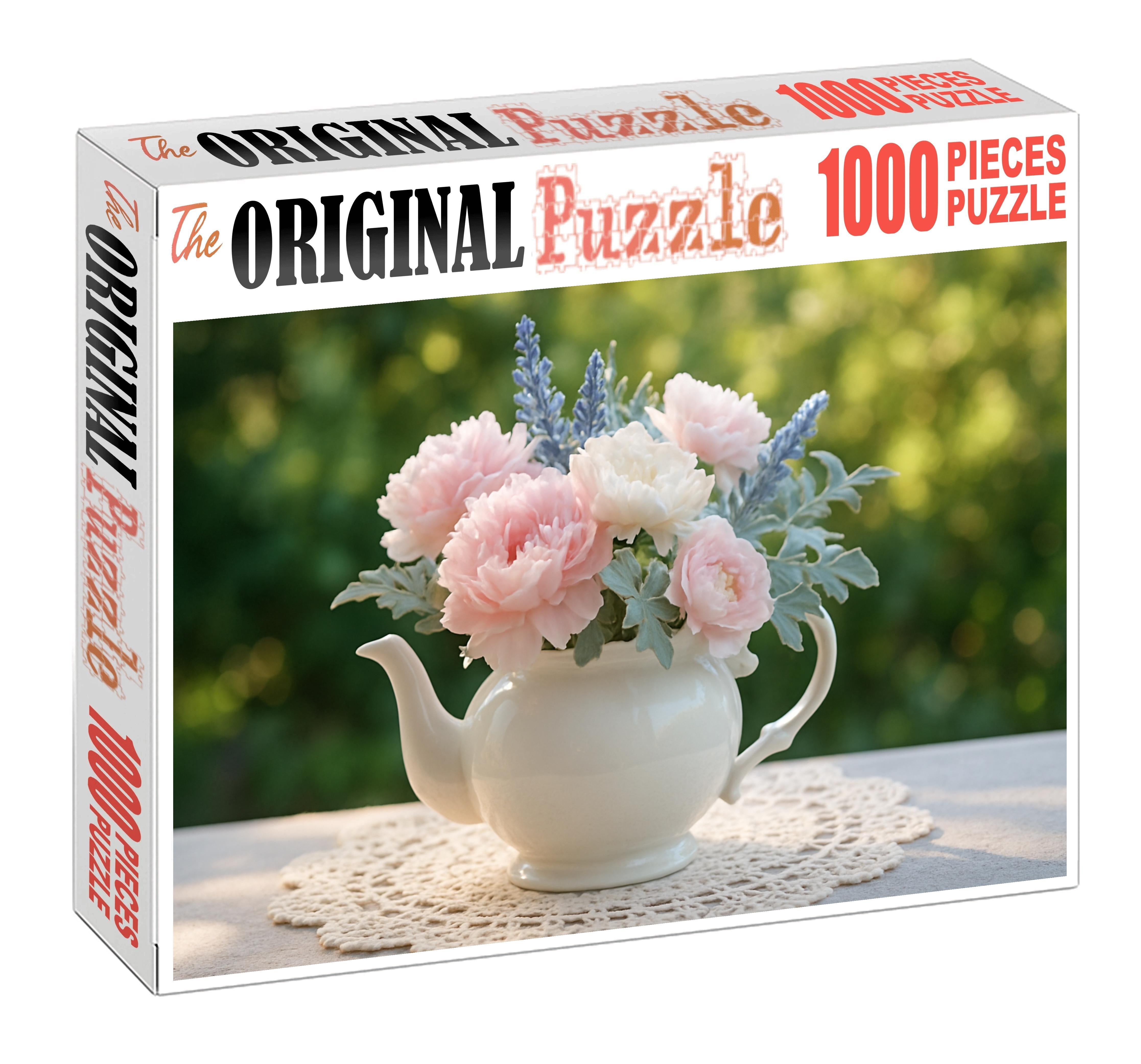 Vintage Garden Tea Party Soft Pastel Blooms With Lace And Porcelain Accents Family Puzzles