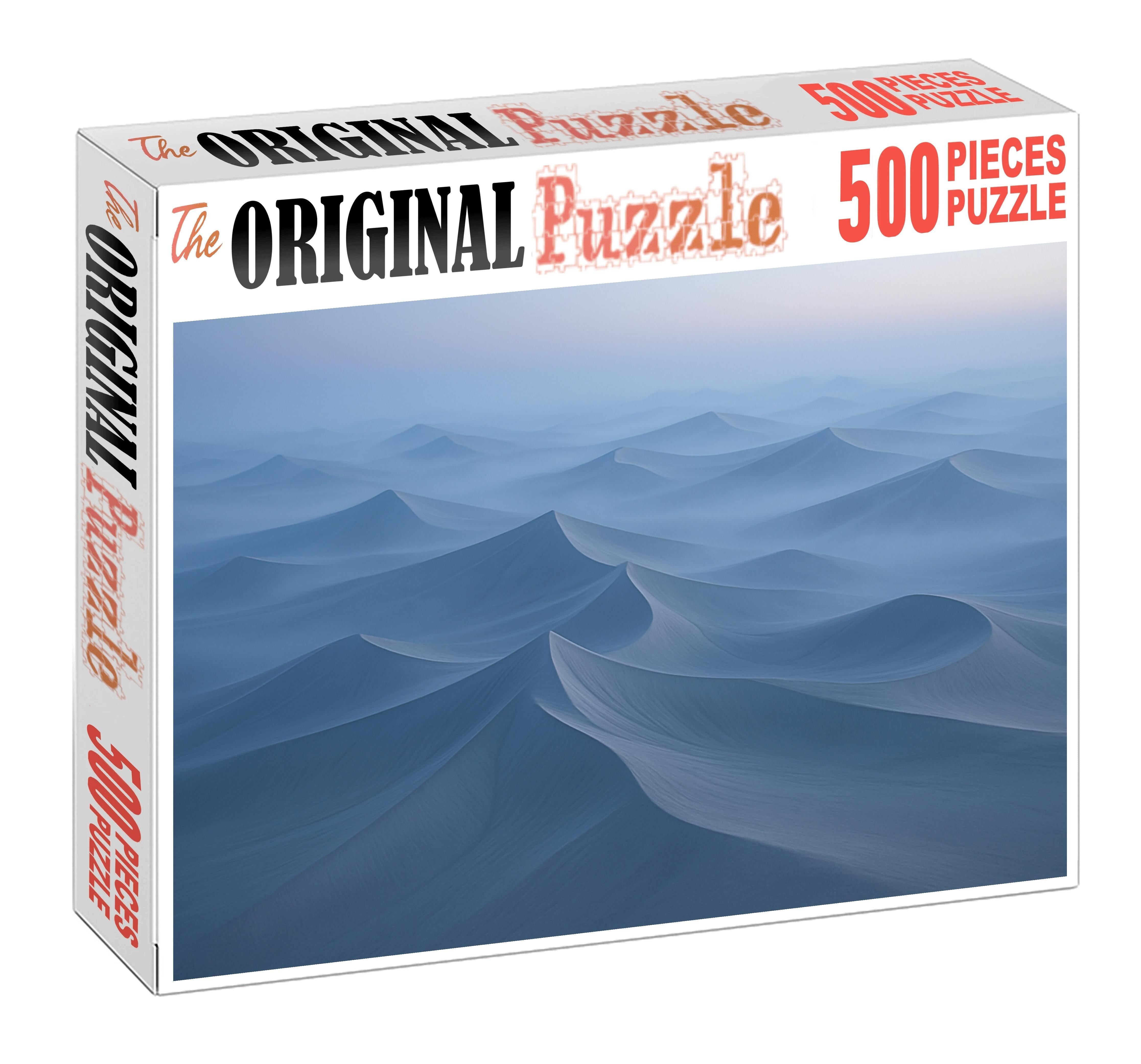 Celestial Dune Sea Silver-blue Sands Beneath Dawn's First Light 500 Piece Puzzle