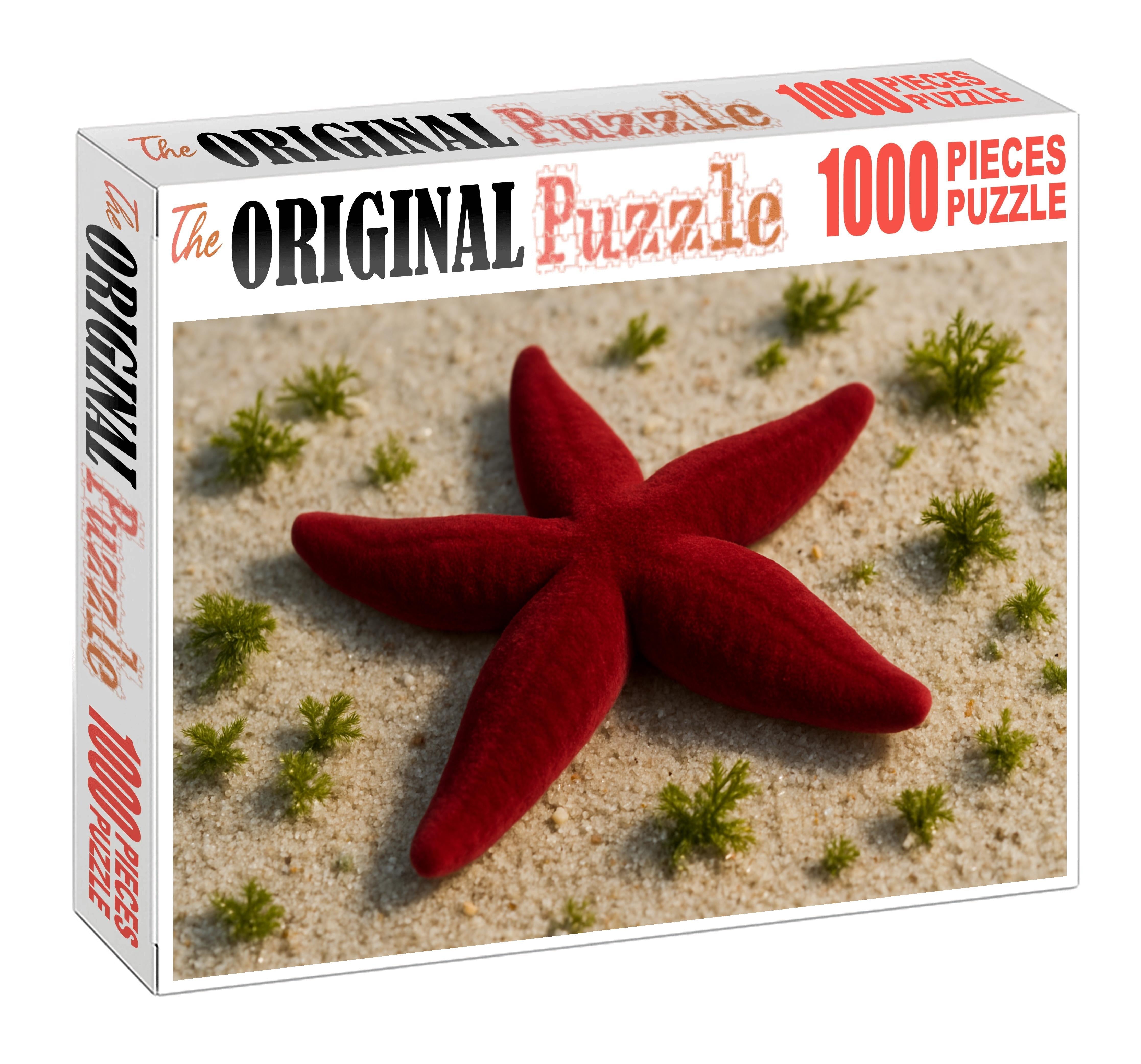 Crimson Velvet Sea Star Soft-bodied Predator With Radiating Arms Mini Puzzle