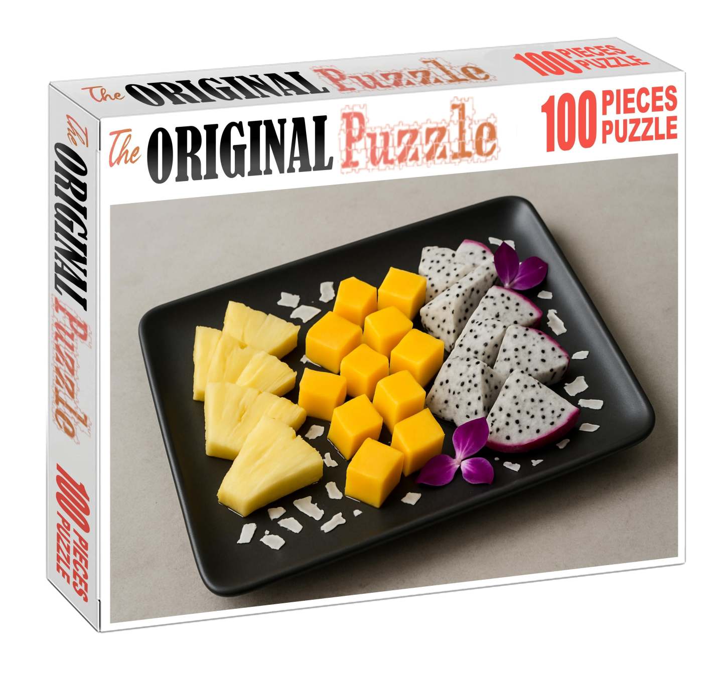 Tropical Zen Garden Artful Slices Of Pineapple Mango And Dragon Fruit 20 Piece Puzzle