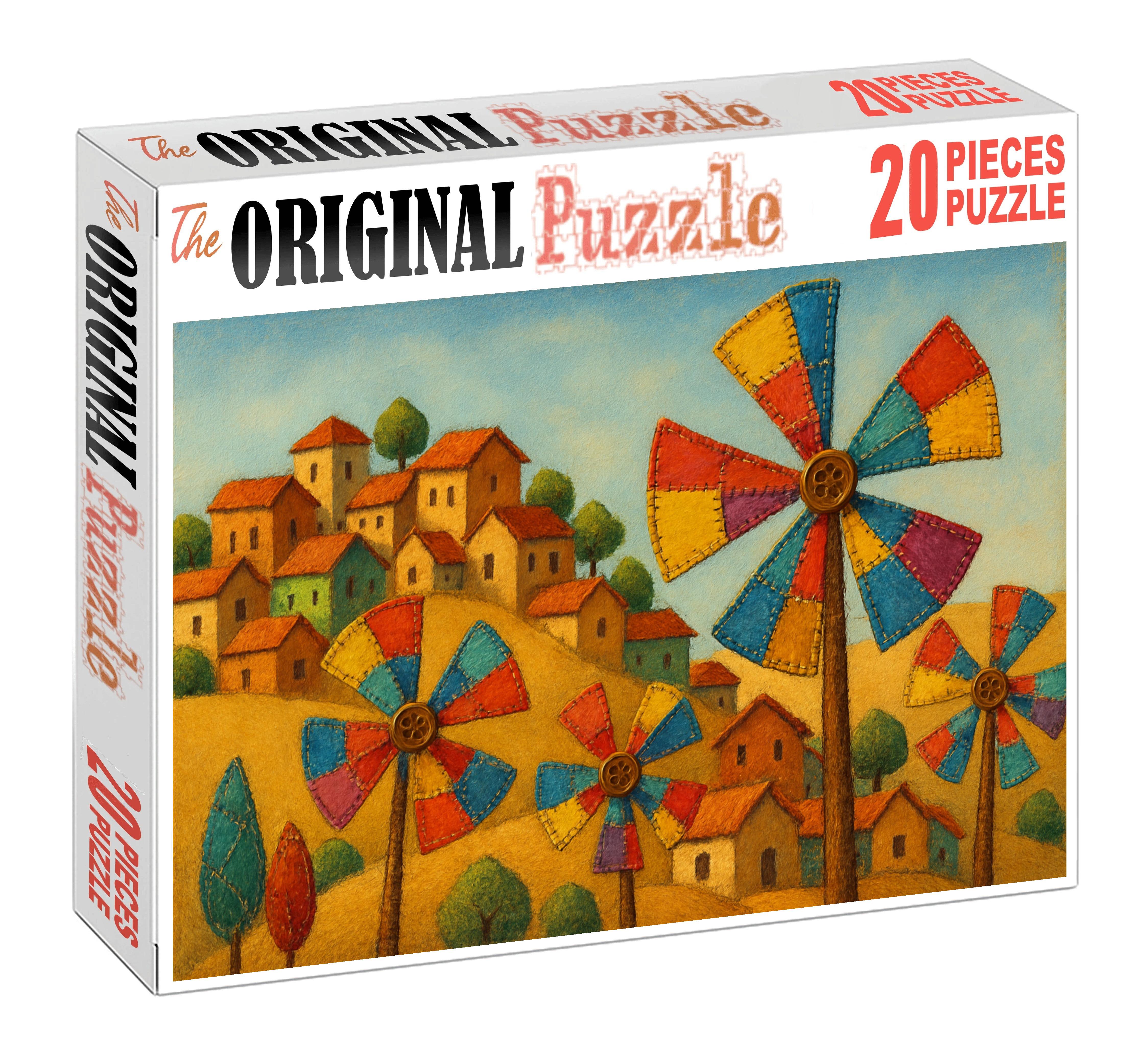 Patchwork Windmill Village Large Format Puzzle