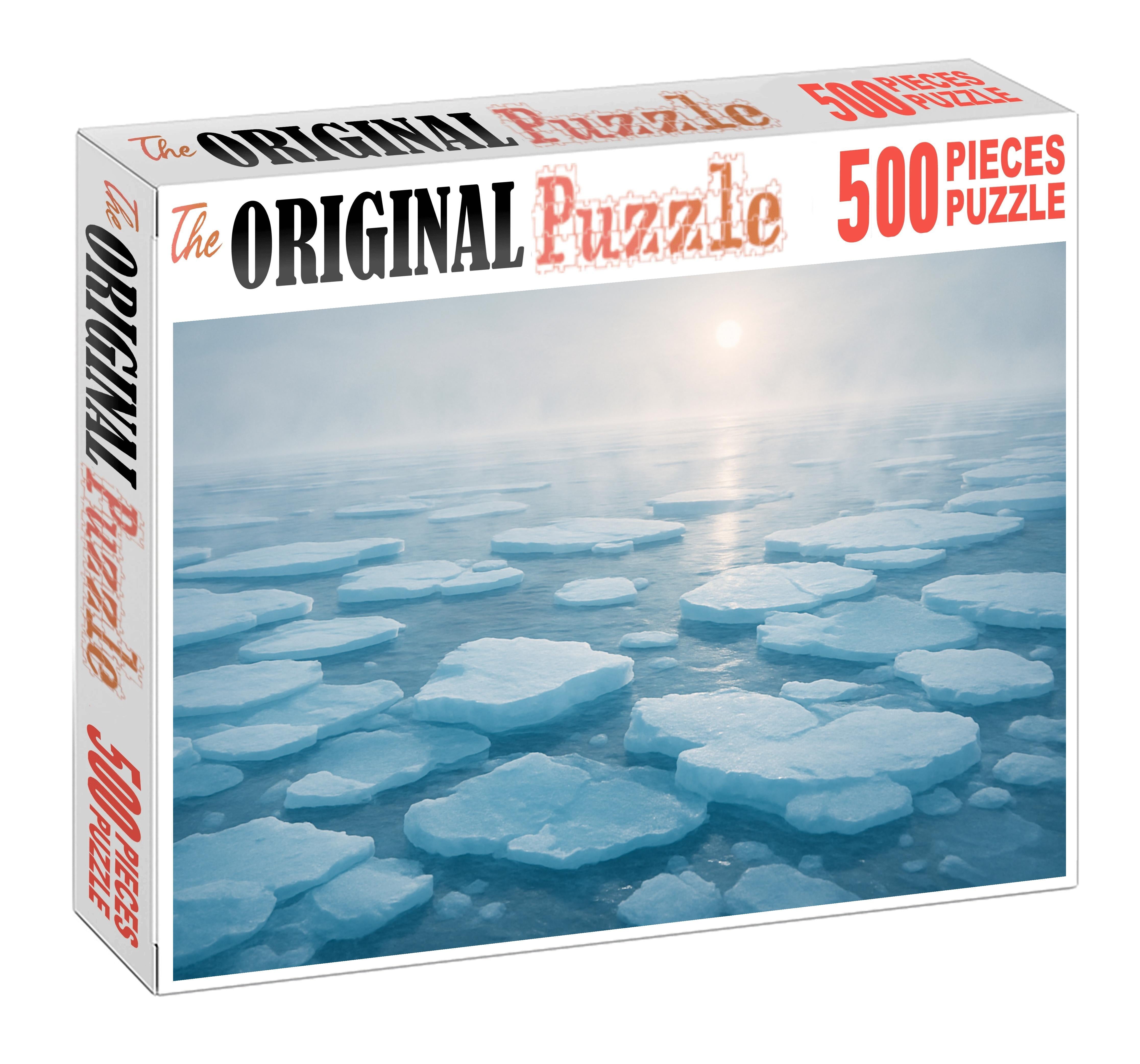 Frostline Ice Margin Cracked Blue-white Floes Amid Chilled Sea Air Challenging Puzzles