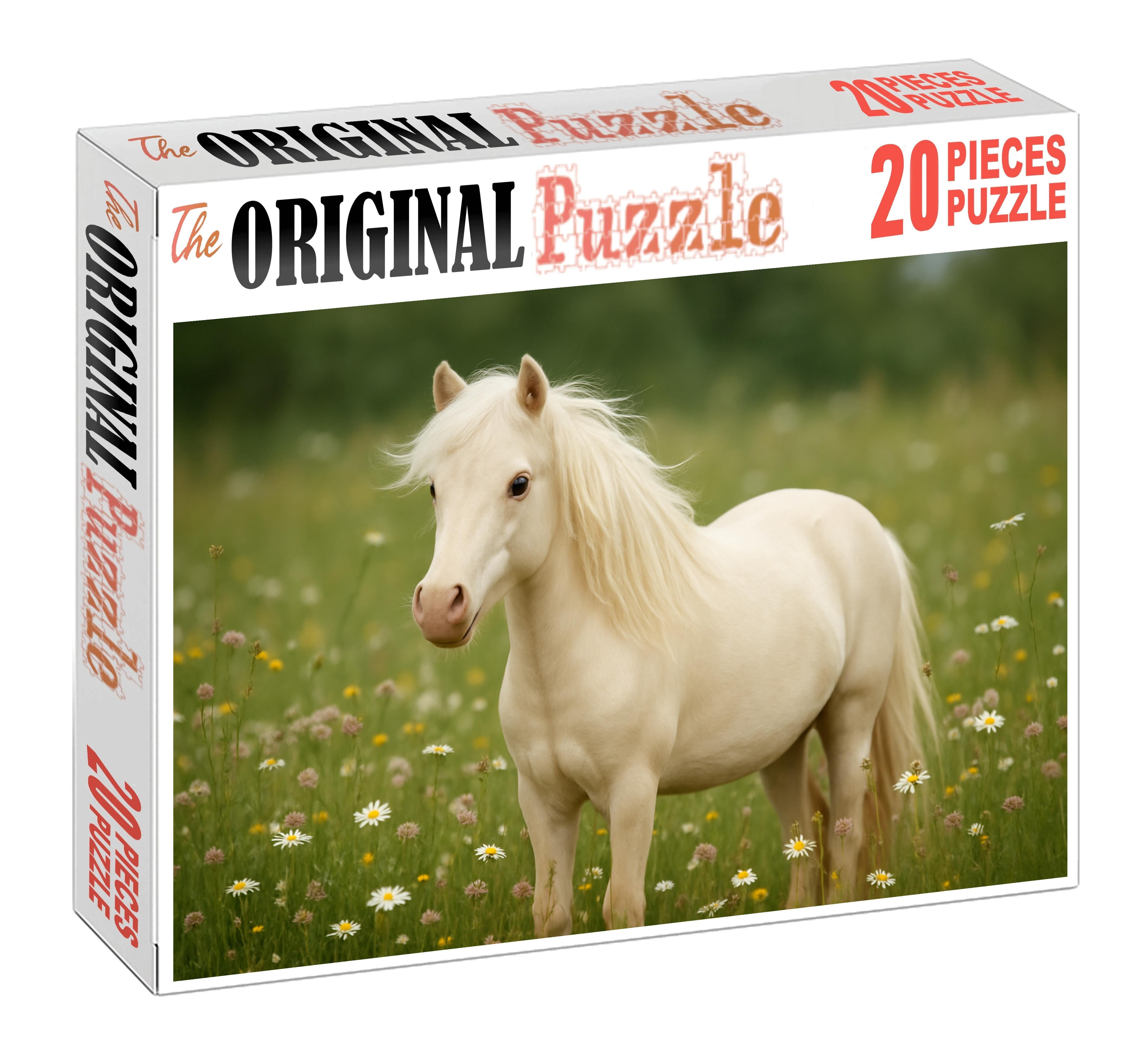 Ivory Silk Smooth Cream Cremello Pony With Graceful Movements 50 Piece Puzzle