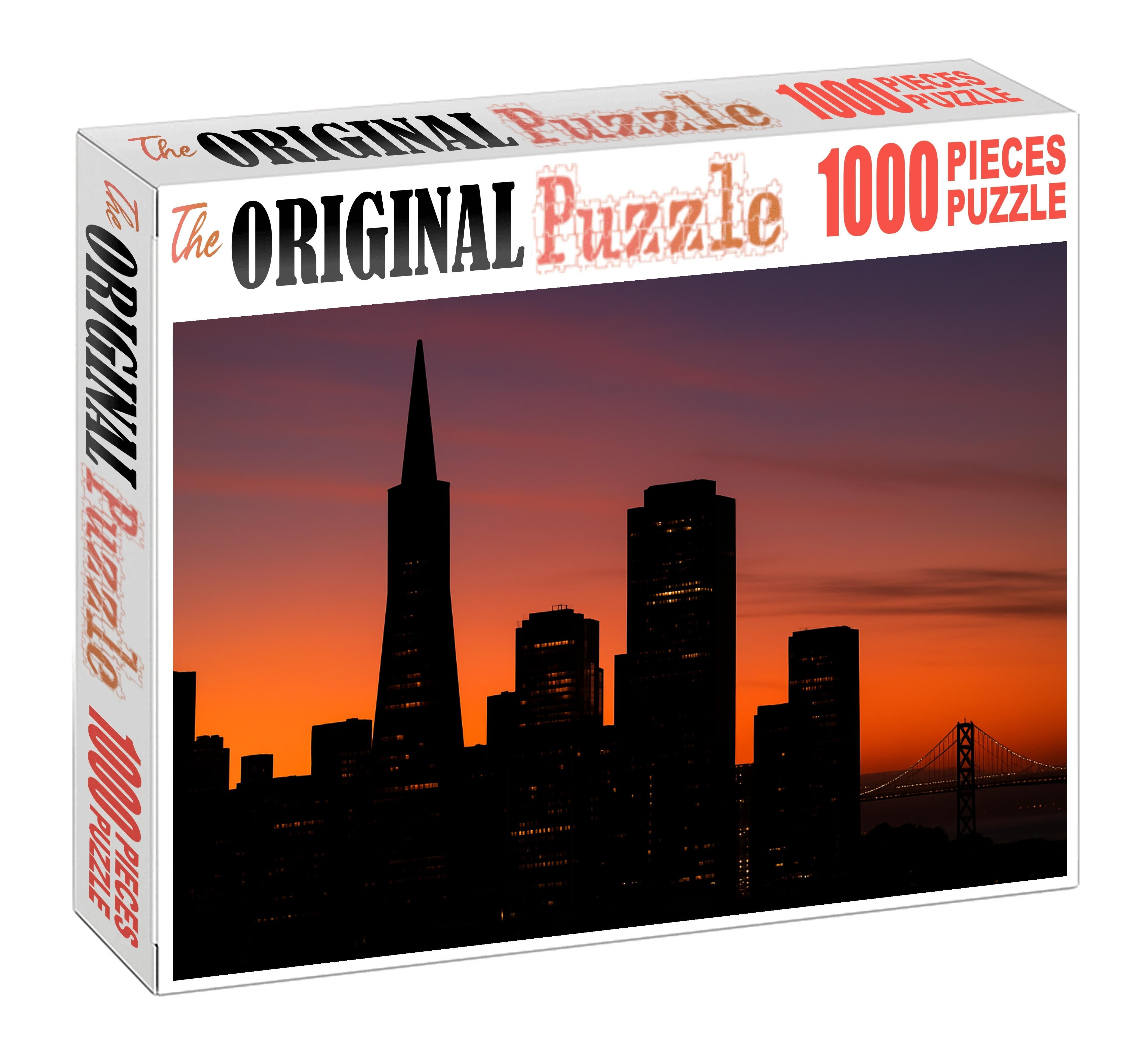 San Francisco Financial District Skyline Historic And Contemporary Synthesis 300 Piece Puzzle