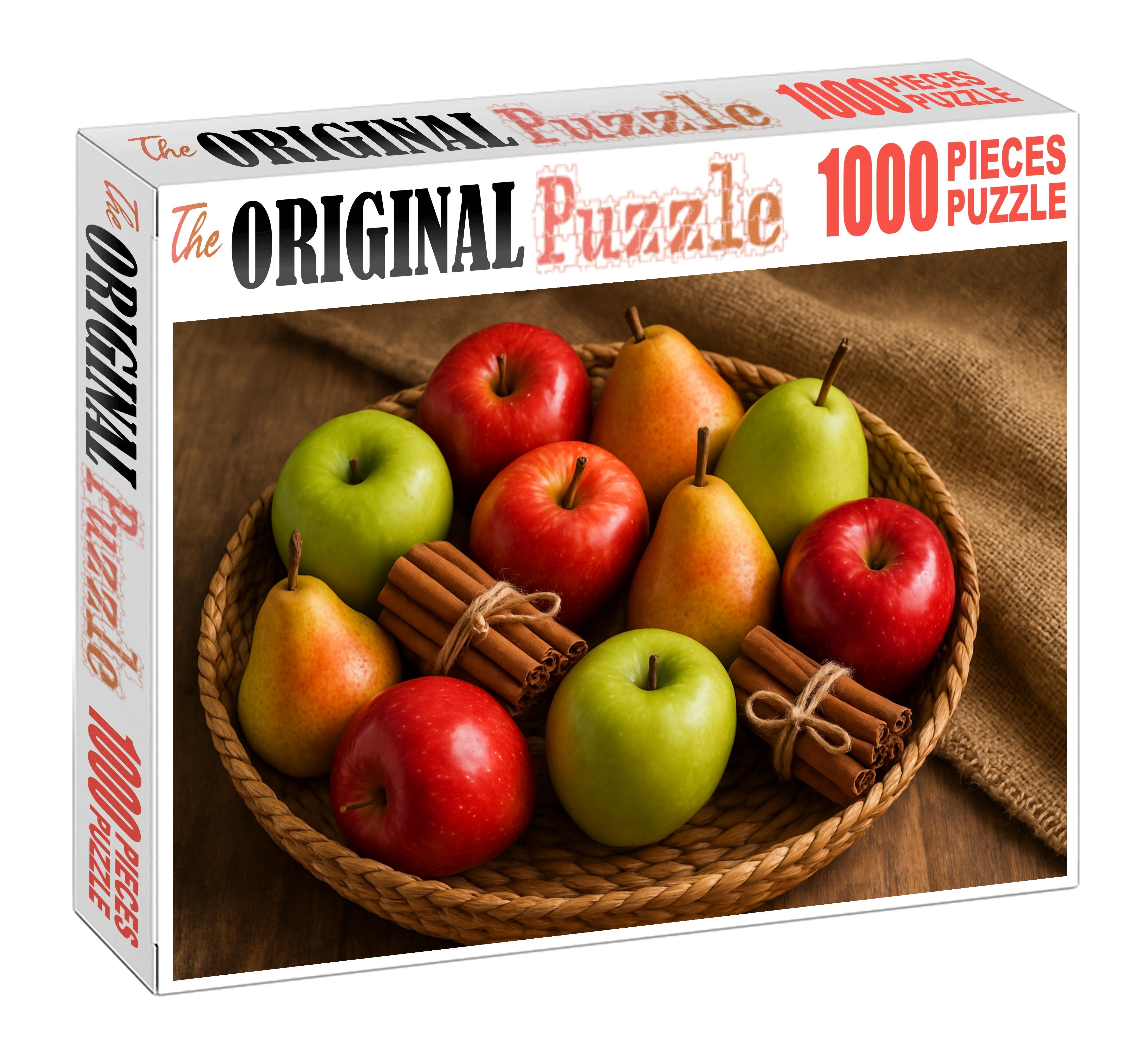 Autumn Orchard Basket Mixed Apples And Pears With Cinnamon Sticks 500 Piece Puzzle