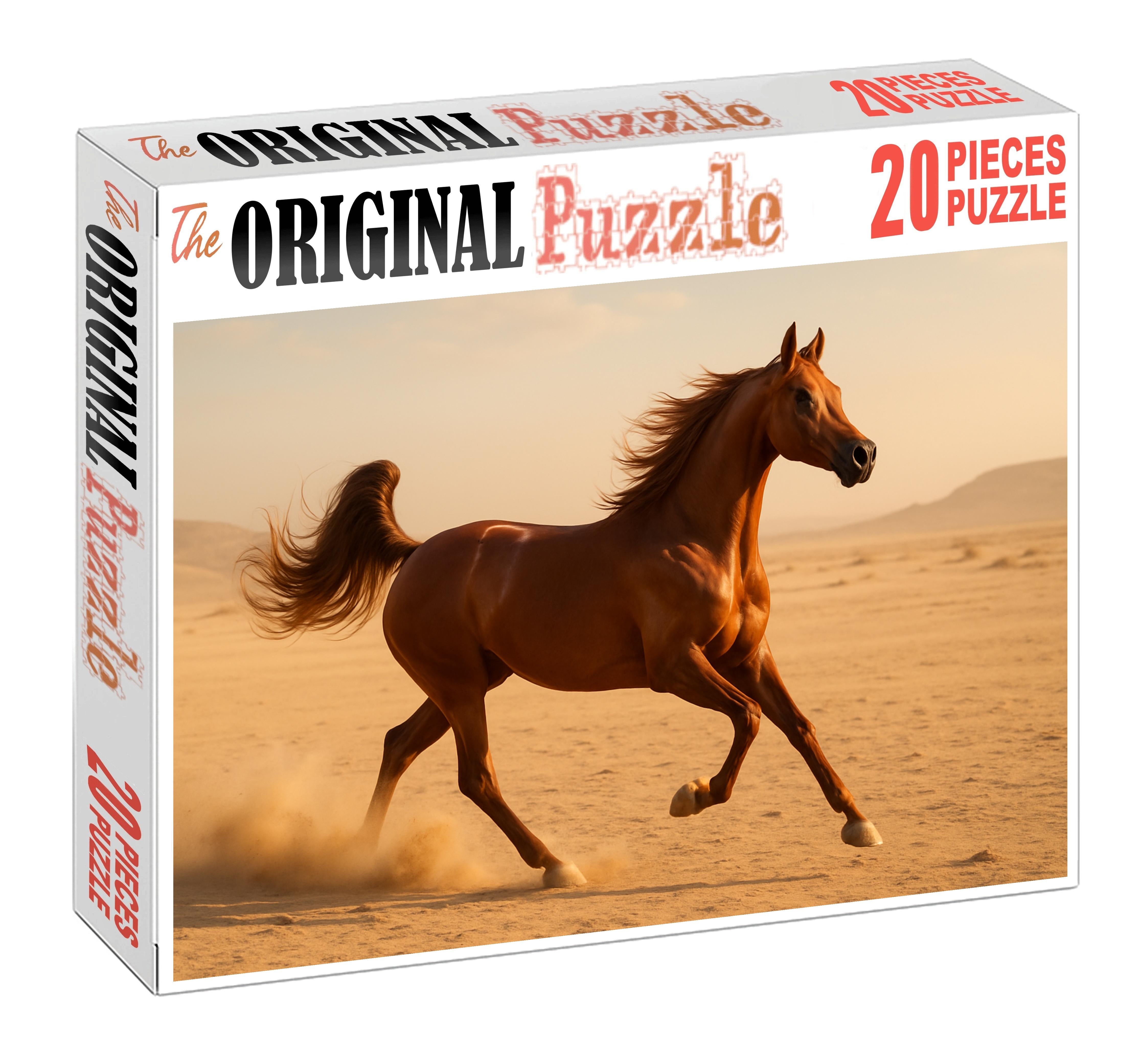 Crimson Cascade Spirited Chestnut Arabian Mare With Flowing Mane 200 Piece Puzzle