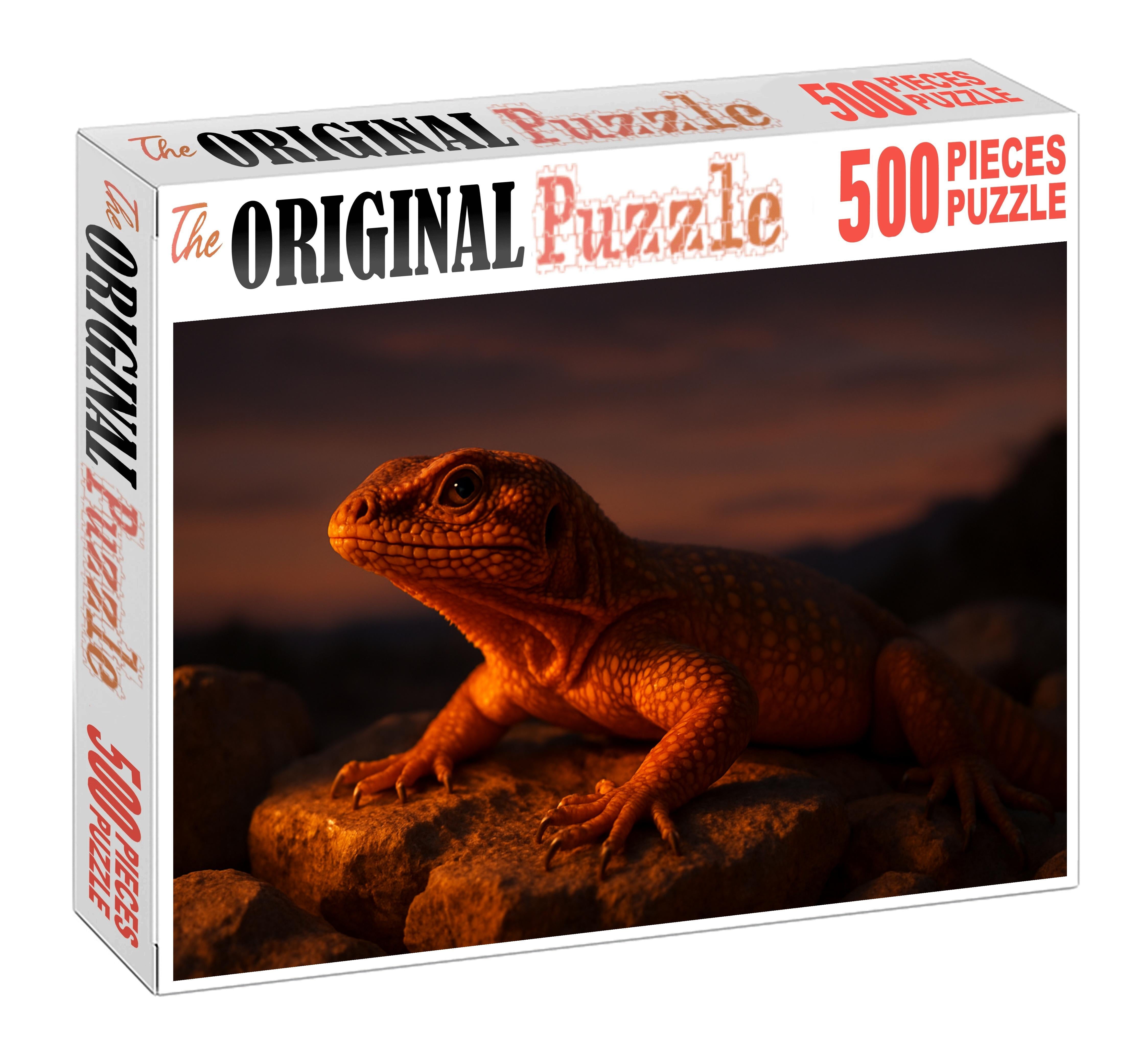 Golden Ember Skink Luminous Scaled Lizard With Heat Sensing Abilities 200 Piece Puzzle