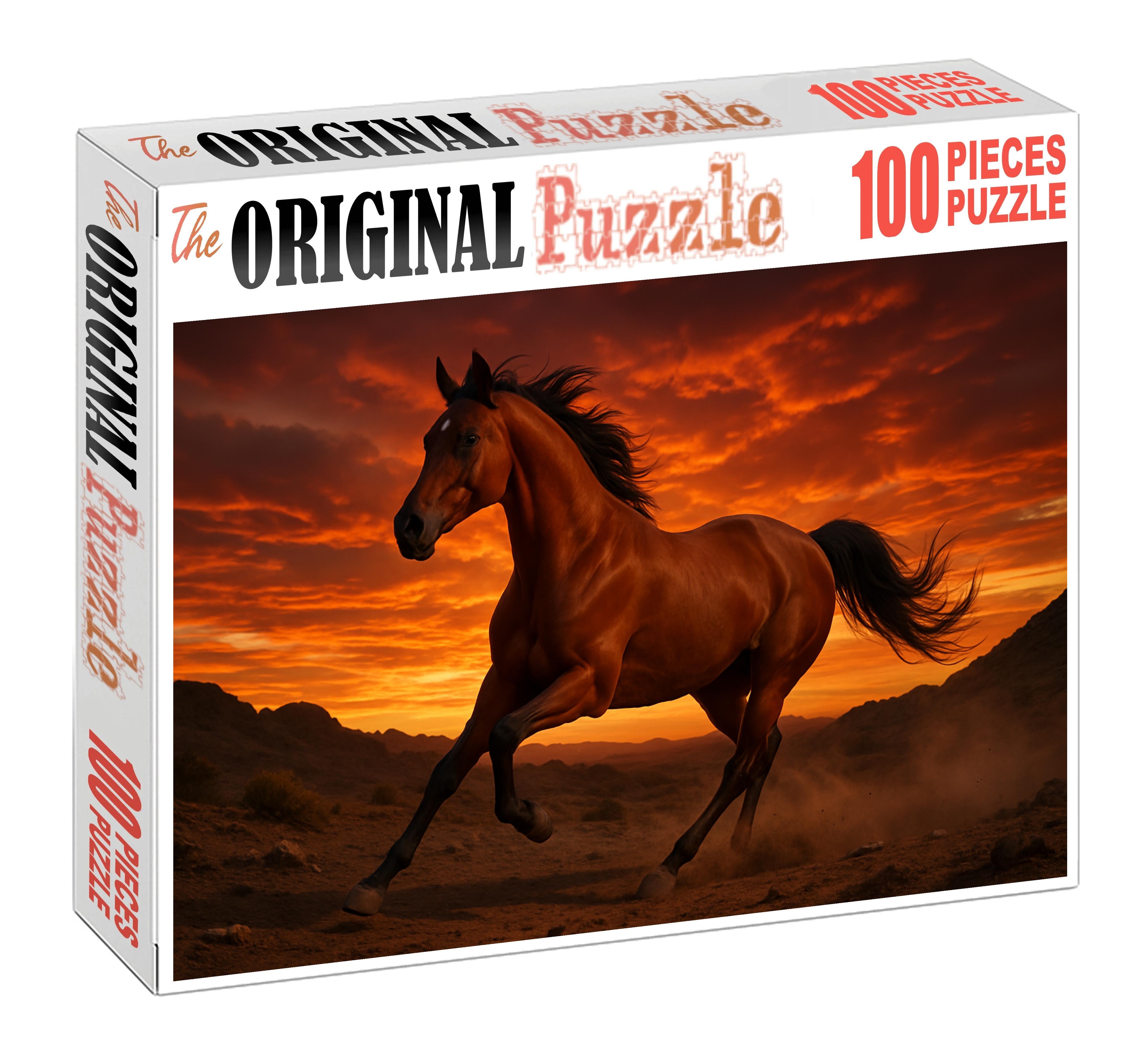 Crimson Ember Spirited Sorrel Arabian Gelding With Endurance Stamina 50 Piece Puzzle