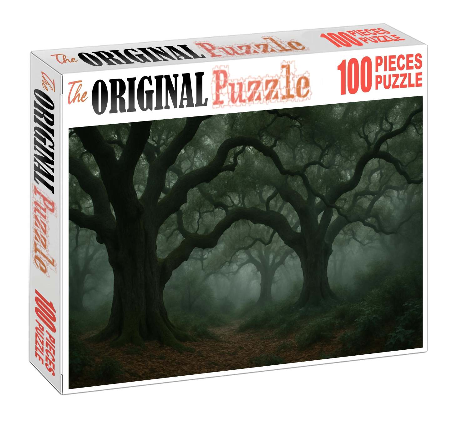 Misty Valley Of Ancient Oaks Custom Jigsaw Puzzle