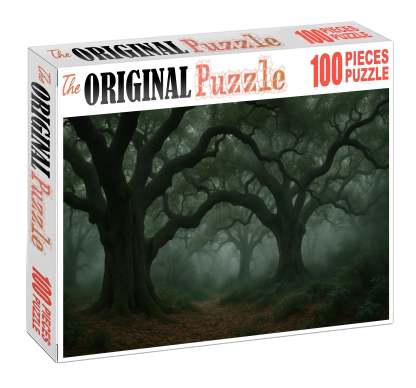 Misty Valley Of Ancient Oaks Custom Jigsaw Puzzle