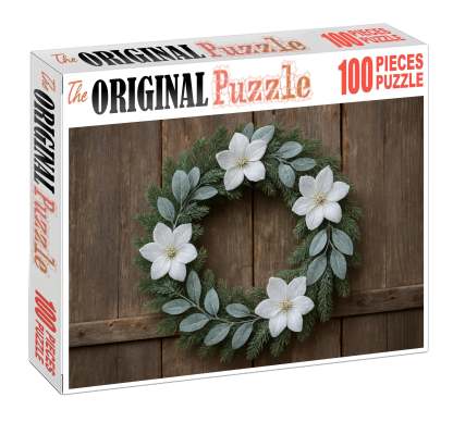 Winter Frost Evergreen And Bloom Wreath 200 Piece Puzzle