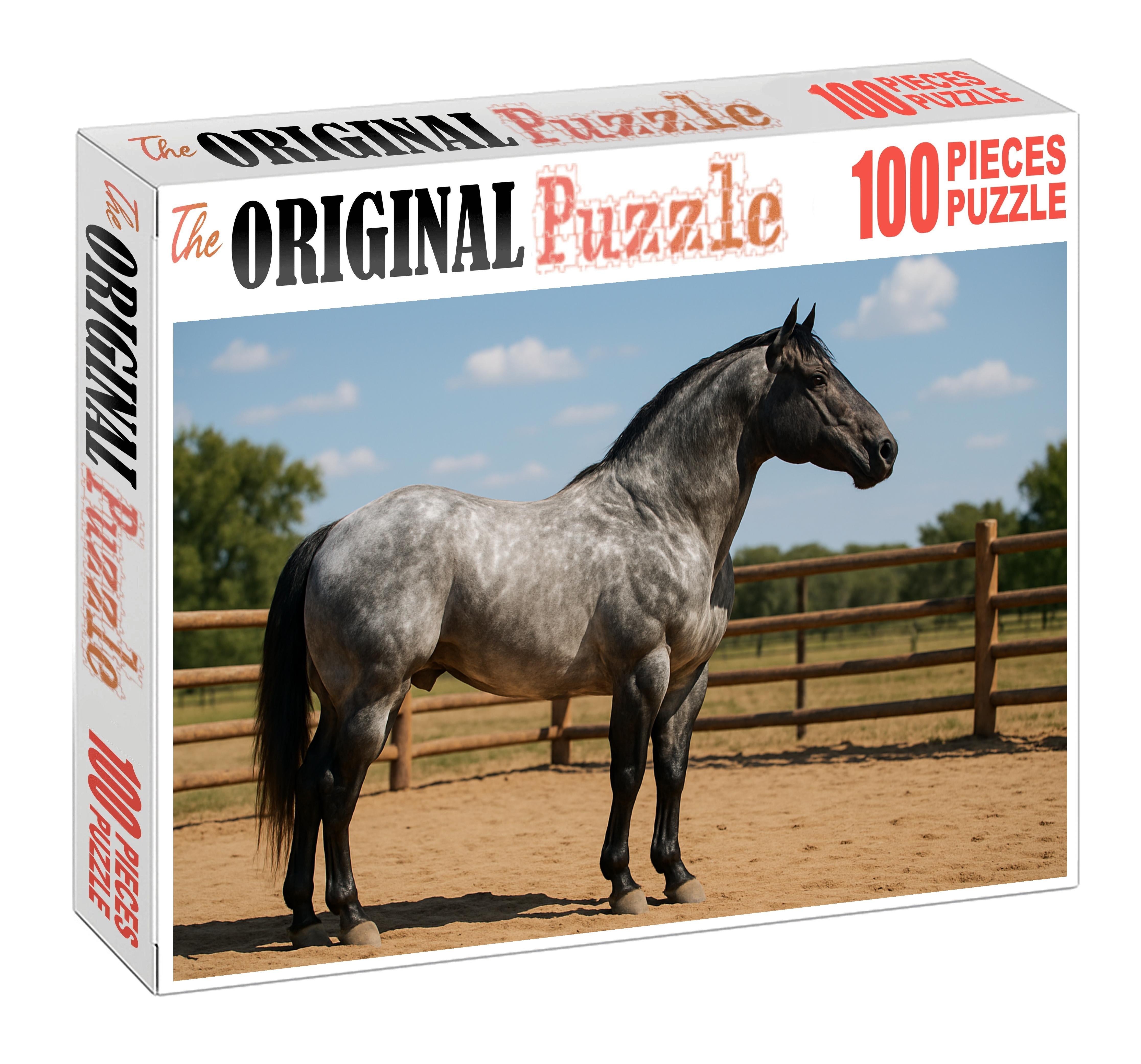 Sterling Glimmer Striking Silver Roan Quarter Horse Gelding 200 Piece Puzzle
