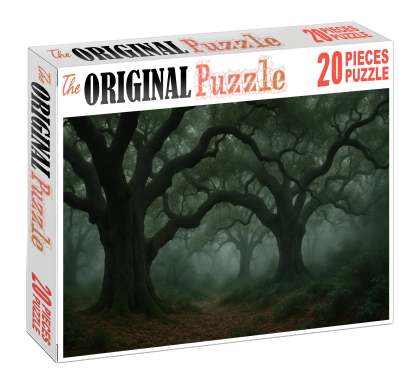 Misty Valley Of Ancient Oaks Custom Jigsaw Puzzle