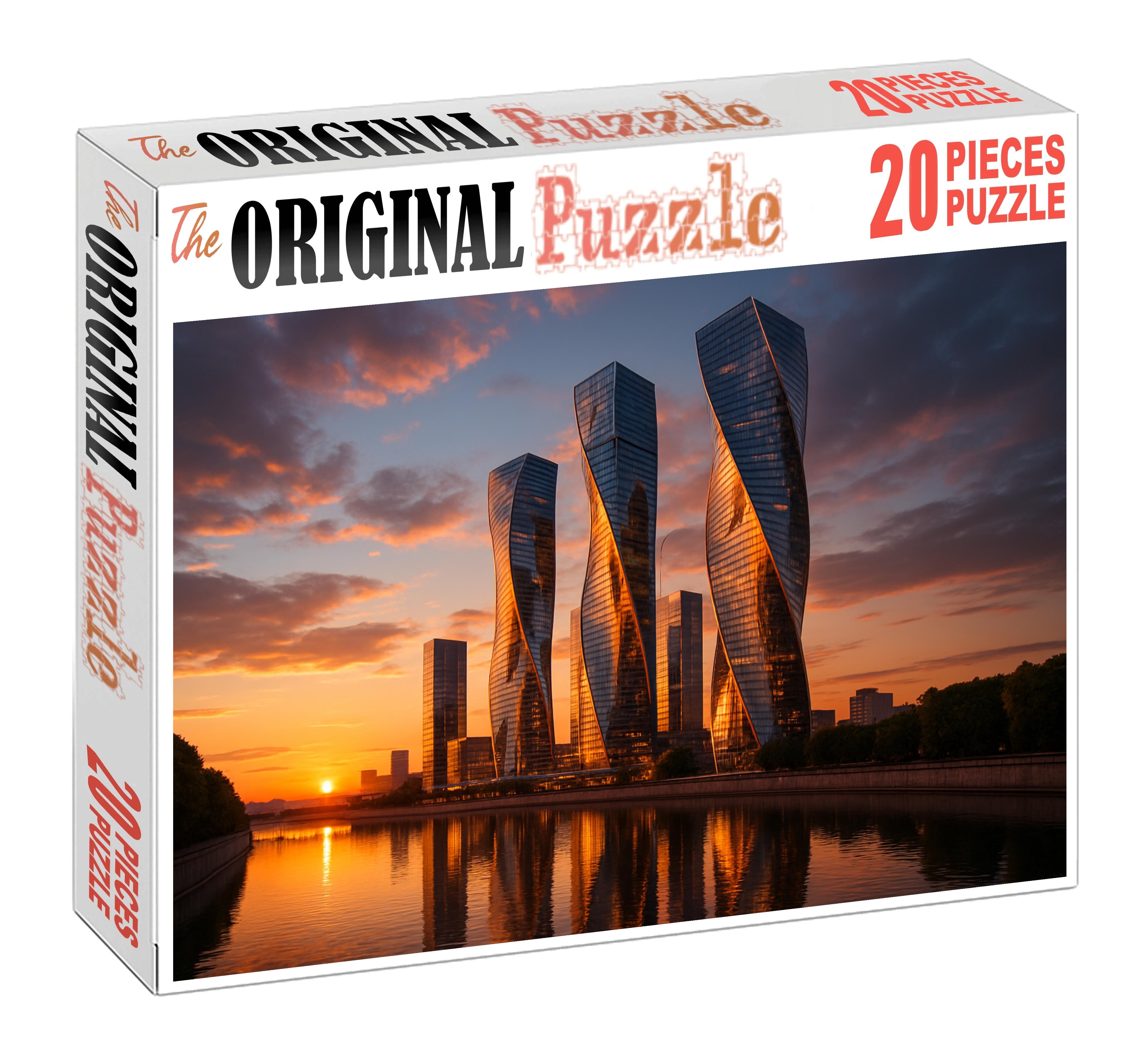 Moscow City Skyline Russias Futuristic Financial District Known For Its Cluster Of Twisting And Soaring Skyscrapers Puzzle Challenge
