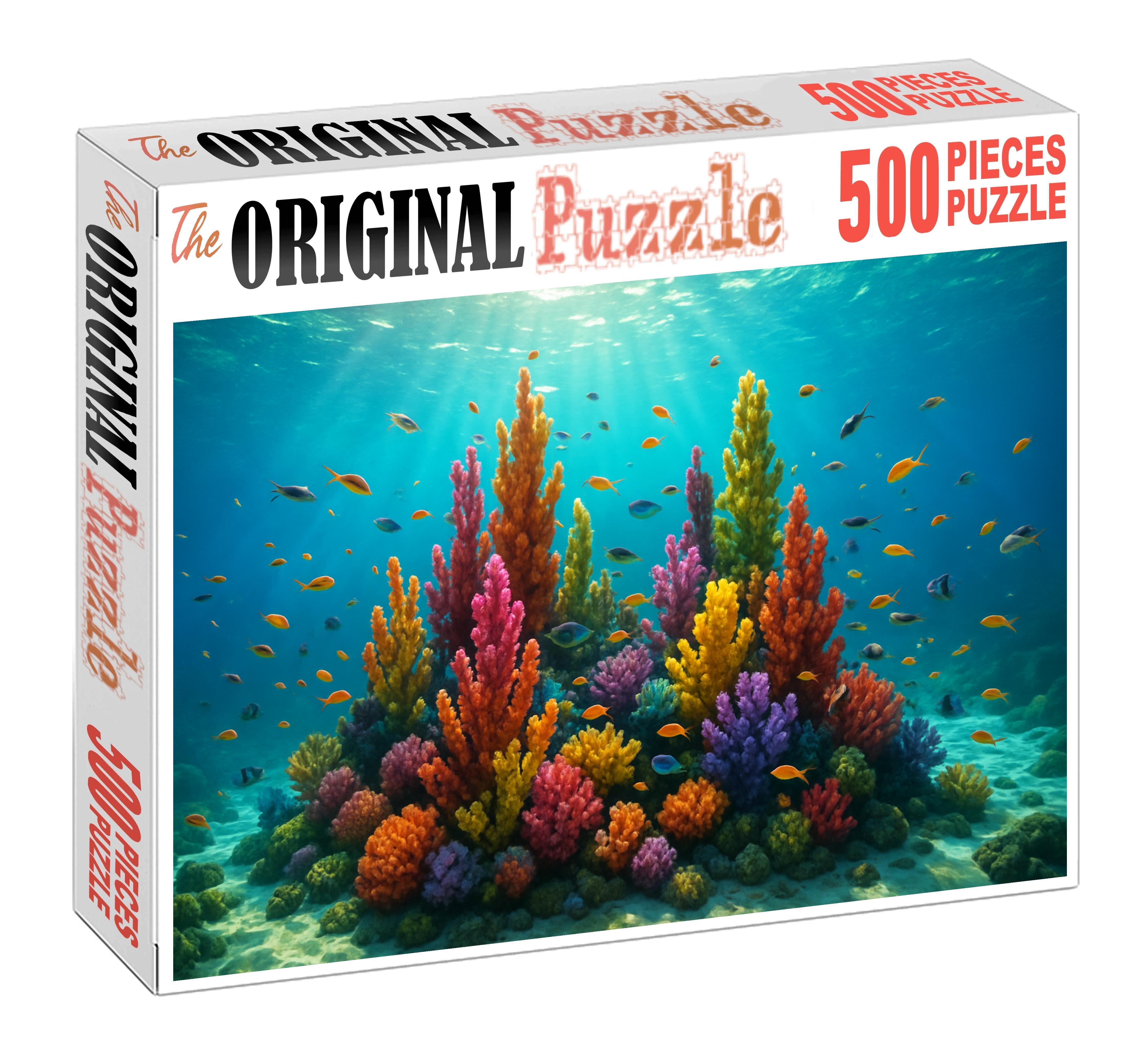 Radiant Coral Spires Colorful Pinnacles Piercing Clear Tropical Waters 200 Piece Puzzle