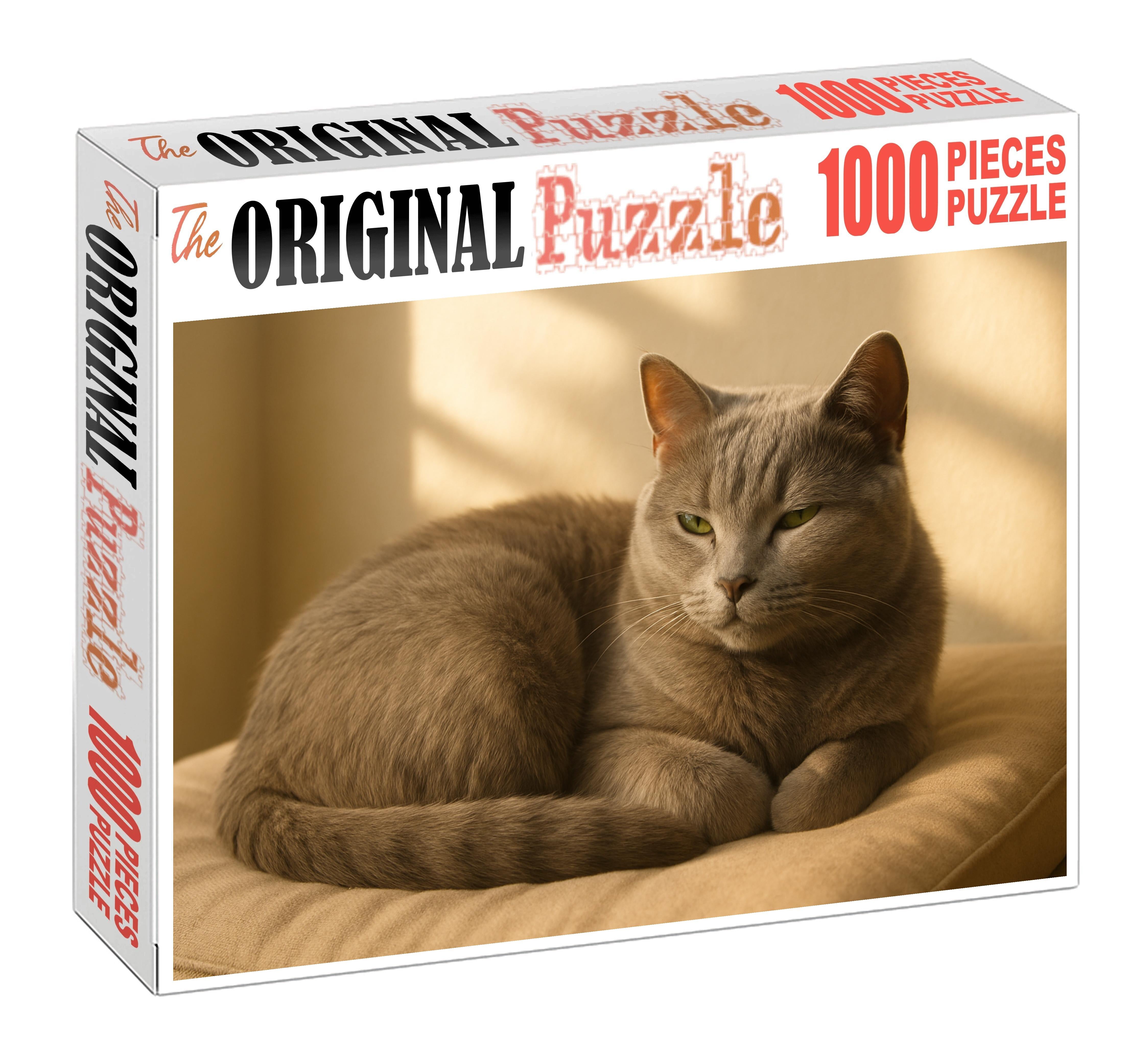 Moonlit Velvet Soft Grey Plushcoat With Calm Demeanor Mini Puzzle