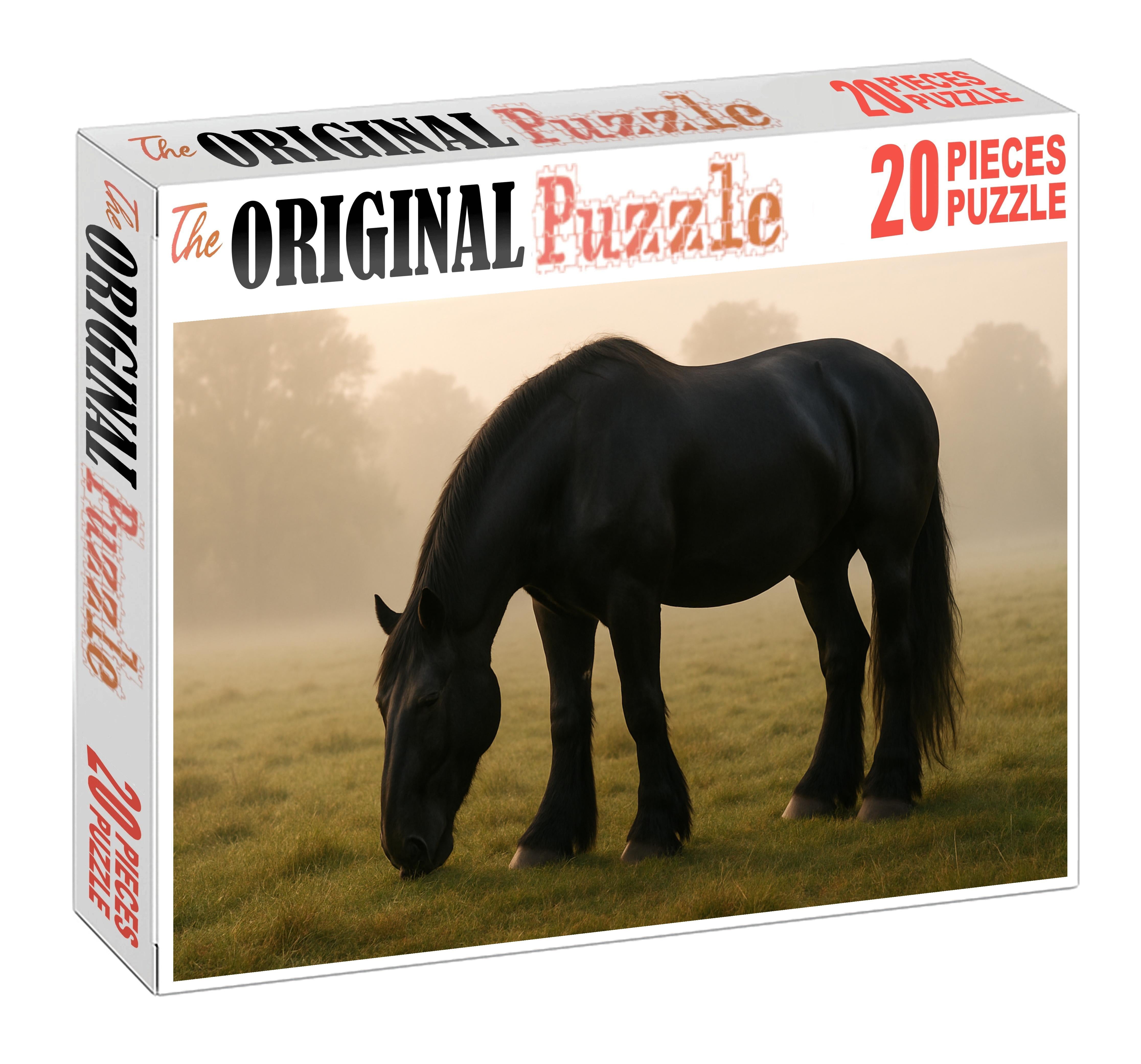 Ebony Majesty Imposing Black Draft Mare With Gentle Heart 50 Piece Puzzle