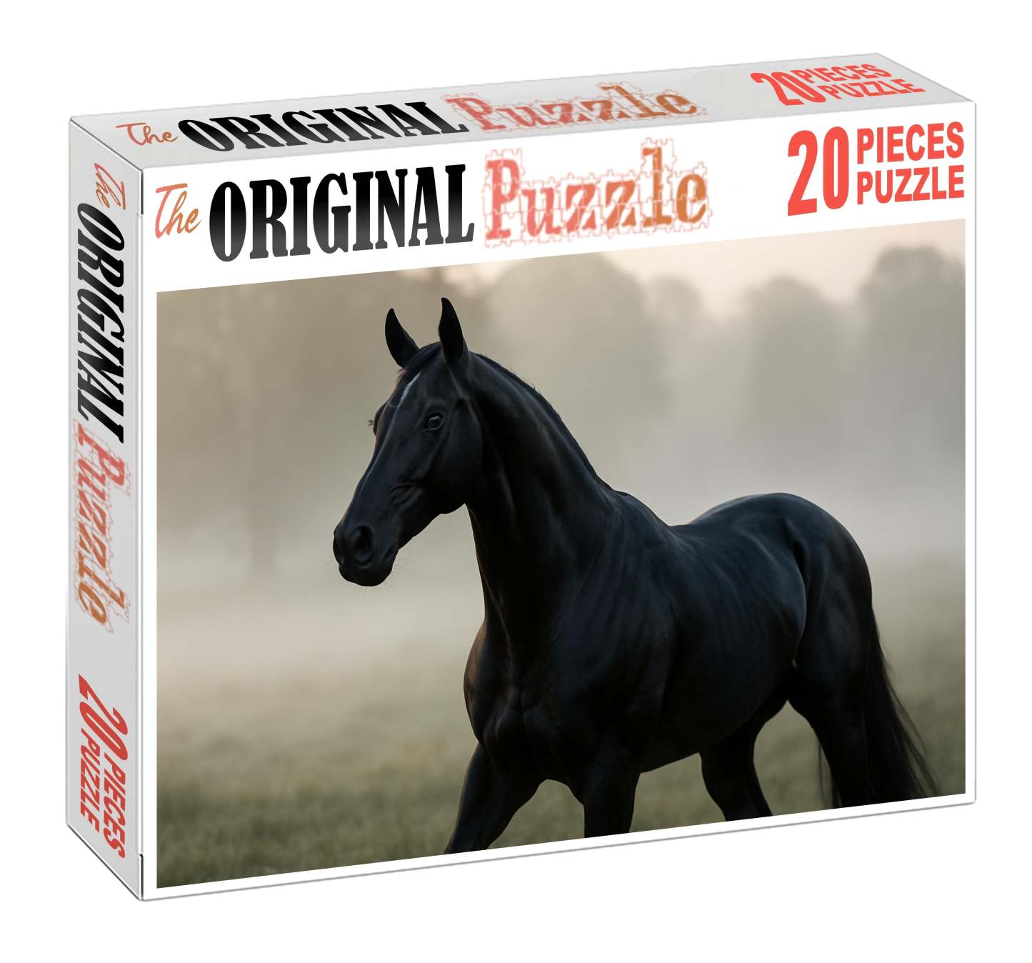 Obsidian Shadow Sleek Black Thoroughbred With Intense Presence 500 Piece Puzzle