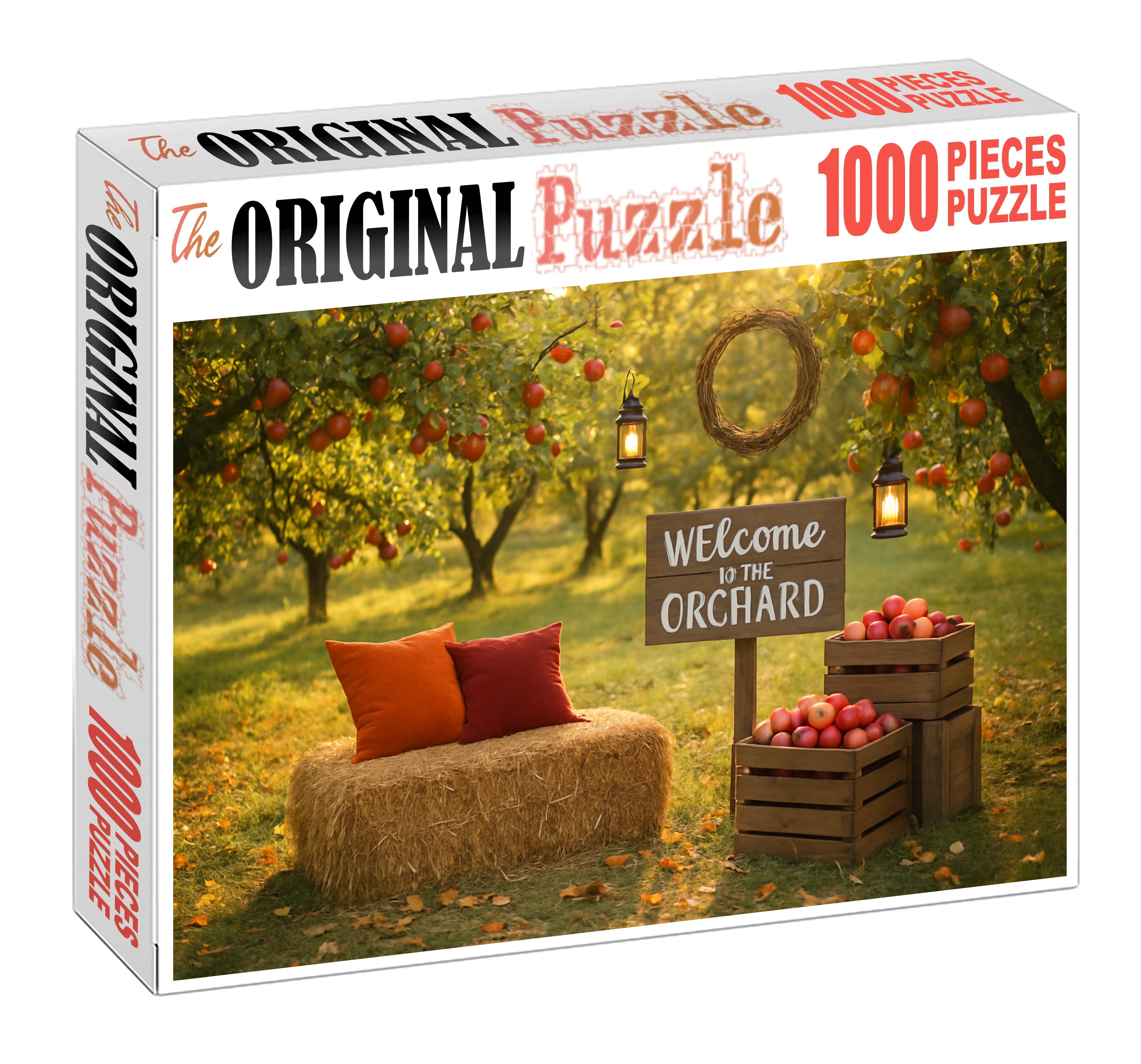 Radiant Autumn Orchard Gathering Large Format Puzzle